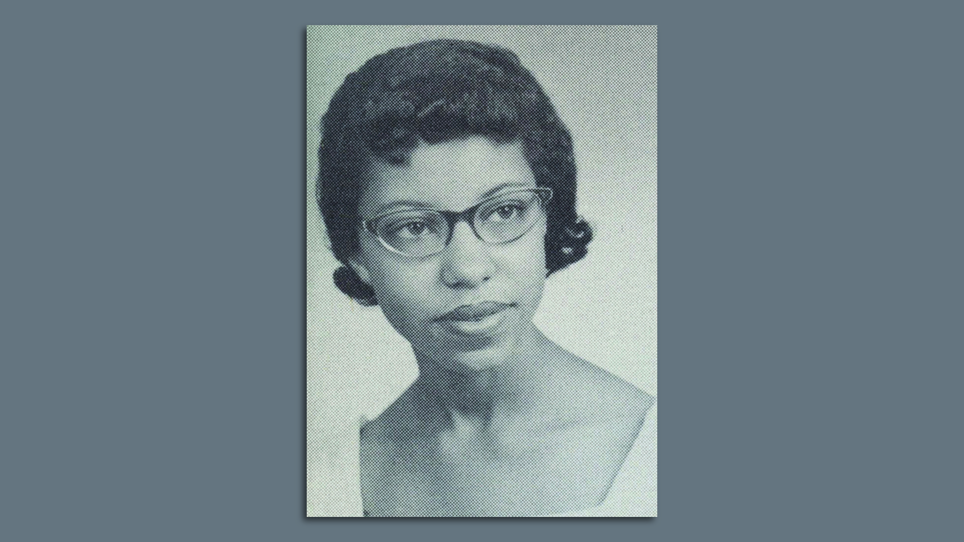 A yearbook photo of Joan Means Khabele