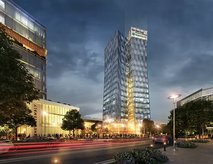 Rendering of the new Atrium/Wake Forest medical school (courtesy of Ayers Saint Gross)