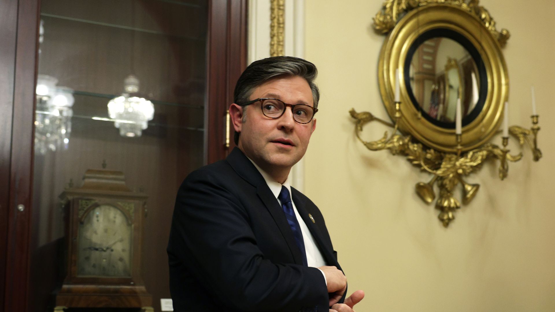 House Speaker Mike Johnson at the U.S. Capitol on April 14. 