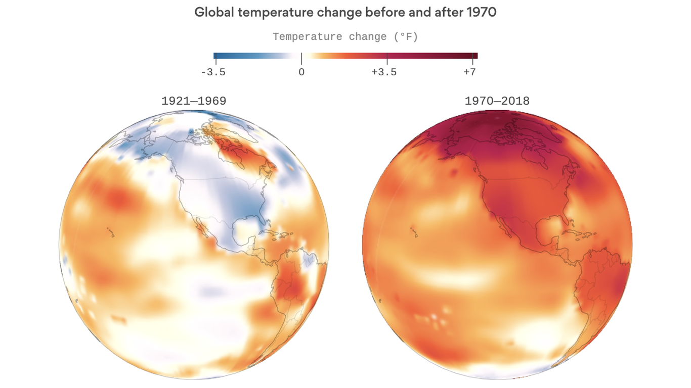 Climate change visualized How Earth's temperature has changed since 1970