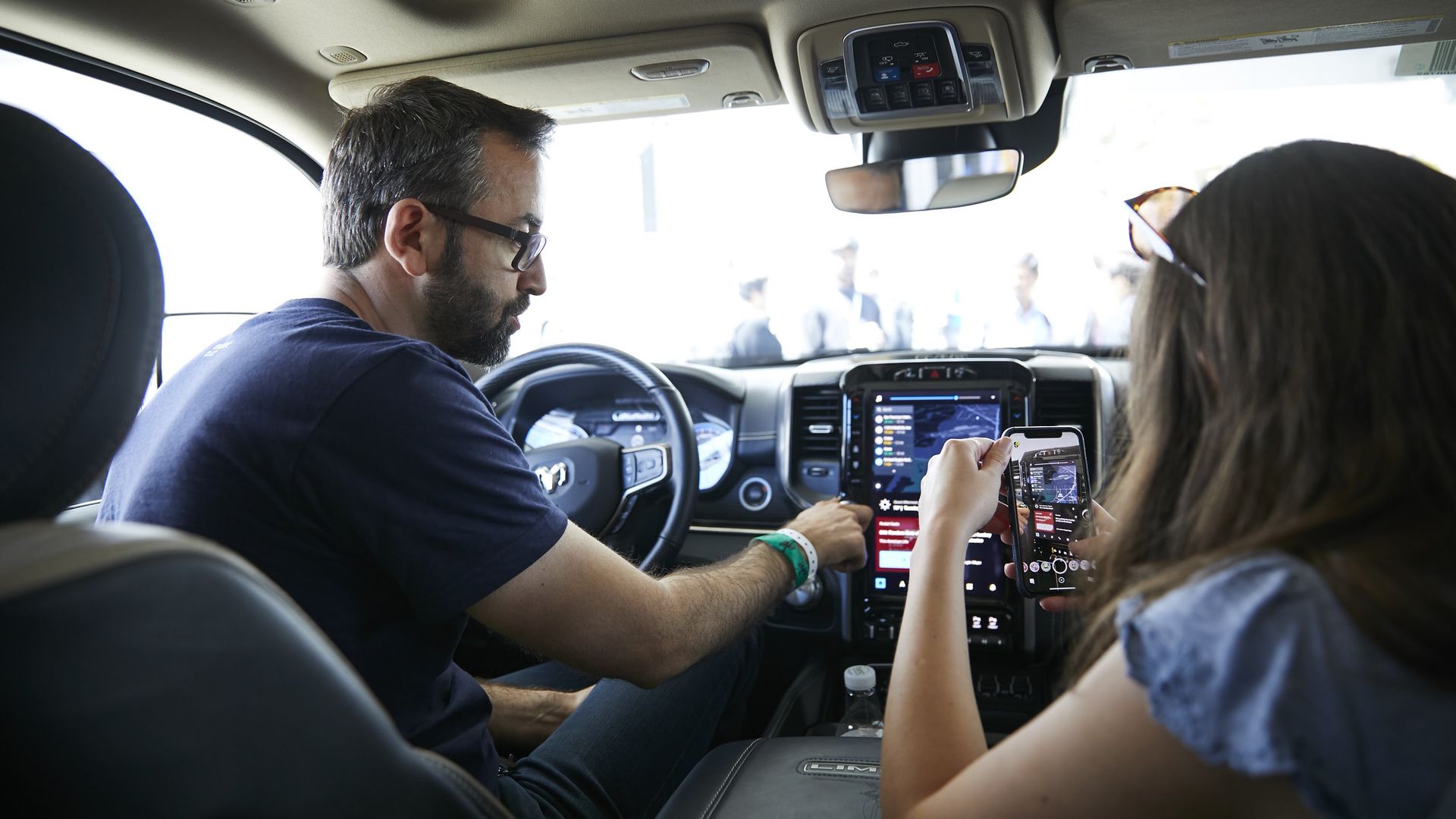 Google showed Android P running on a concept system inside a 2019 Dodge Ram truck.