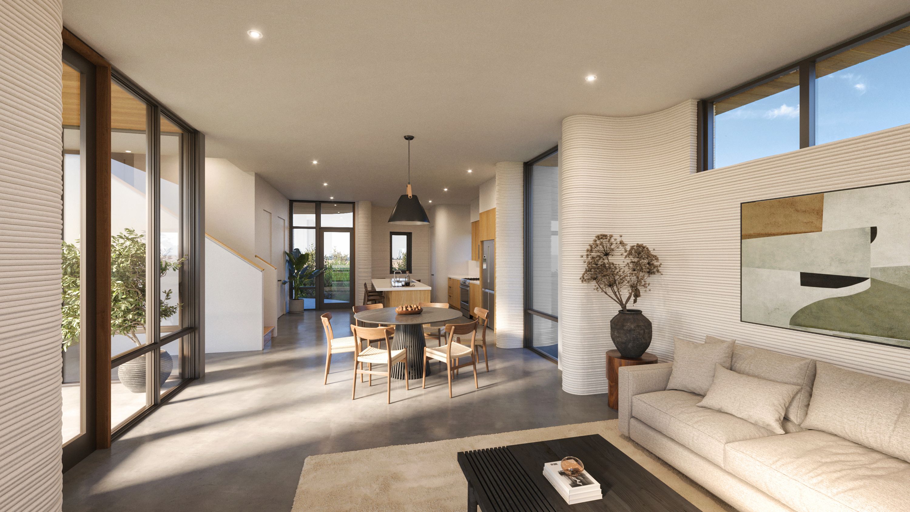 A rendering of the interior of an Icon home in Mueller.