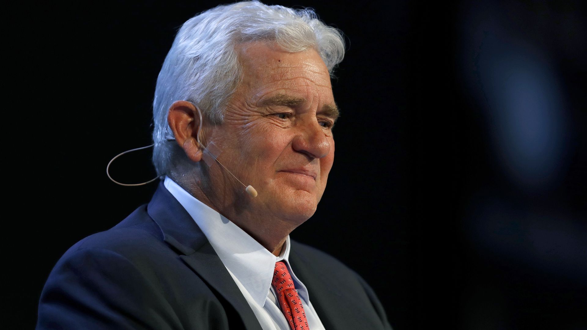 Kelcy Warrent wearing a microphone headset