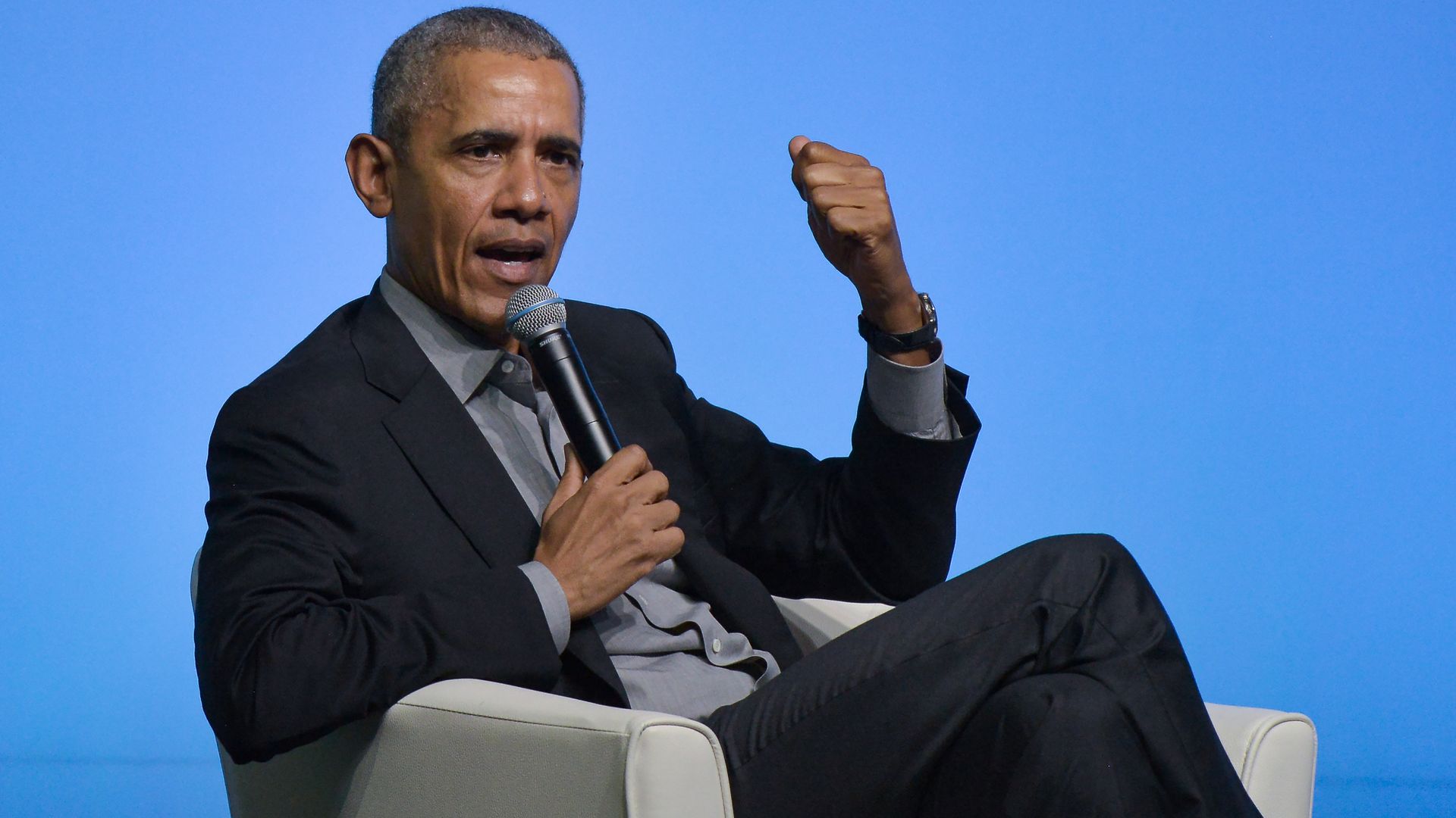 Obama speaking at an event