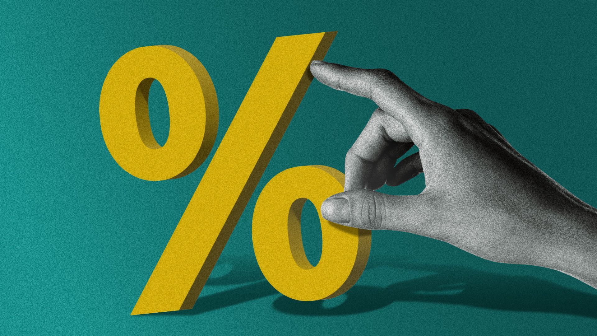 Illustration of a hand pushing a percent sign away.