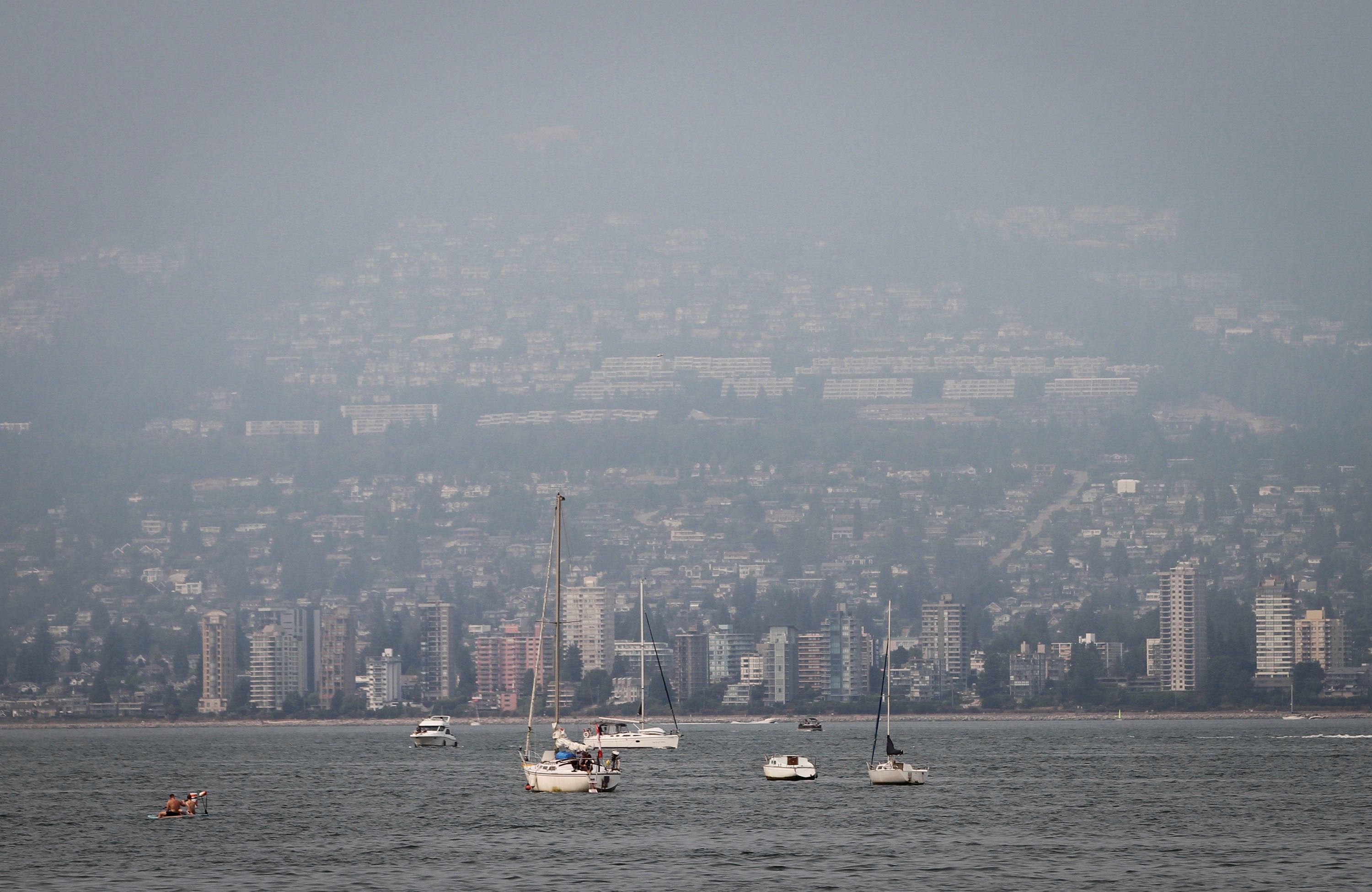 Wildfire smoke shrouds Vancouver, Canada, Aug. 1.