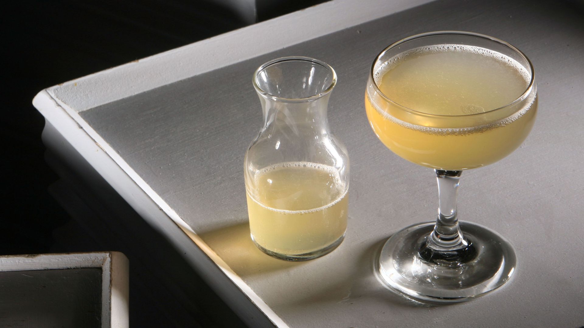 Photo of a cocktail on a table. 