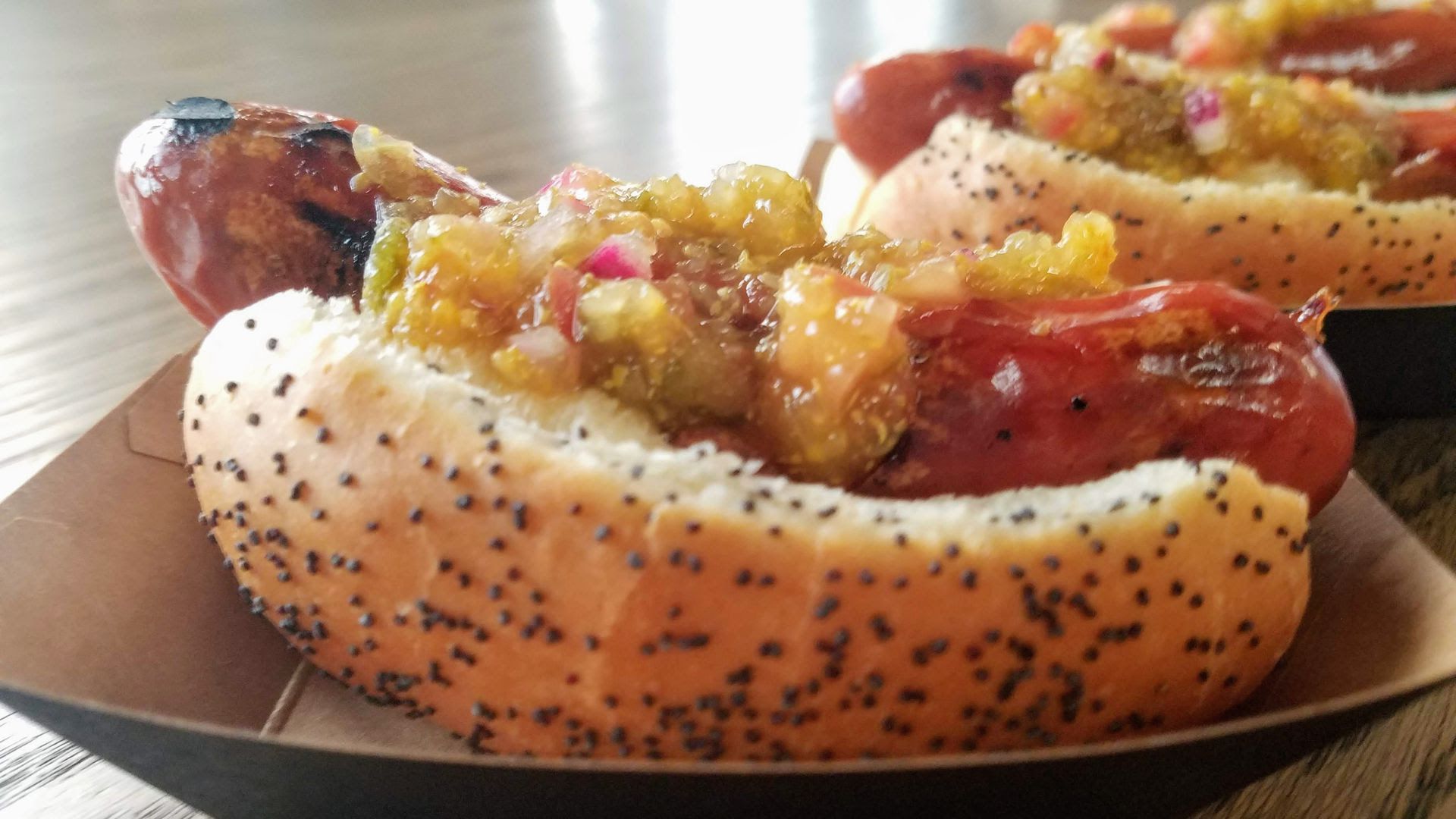 A mini version of The Duck Inn Dog served at a charity event.