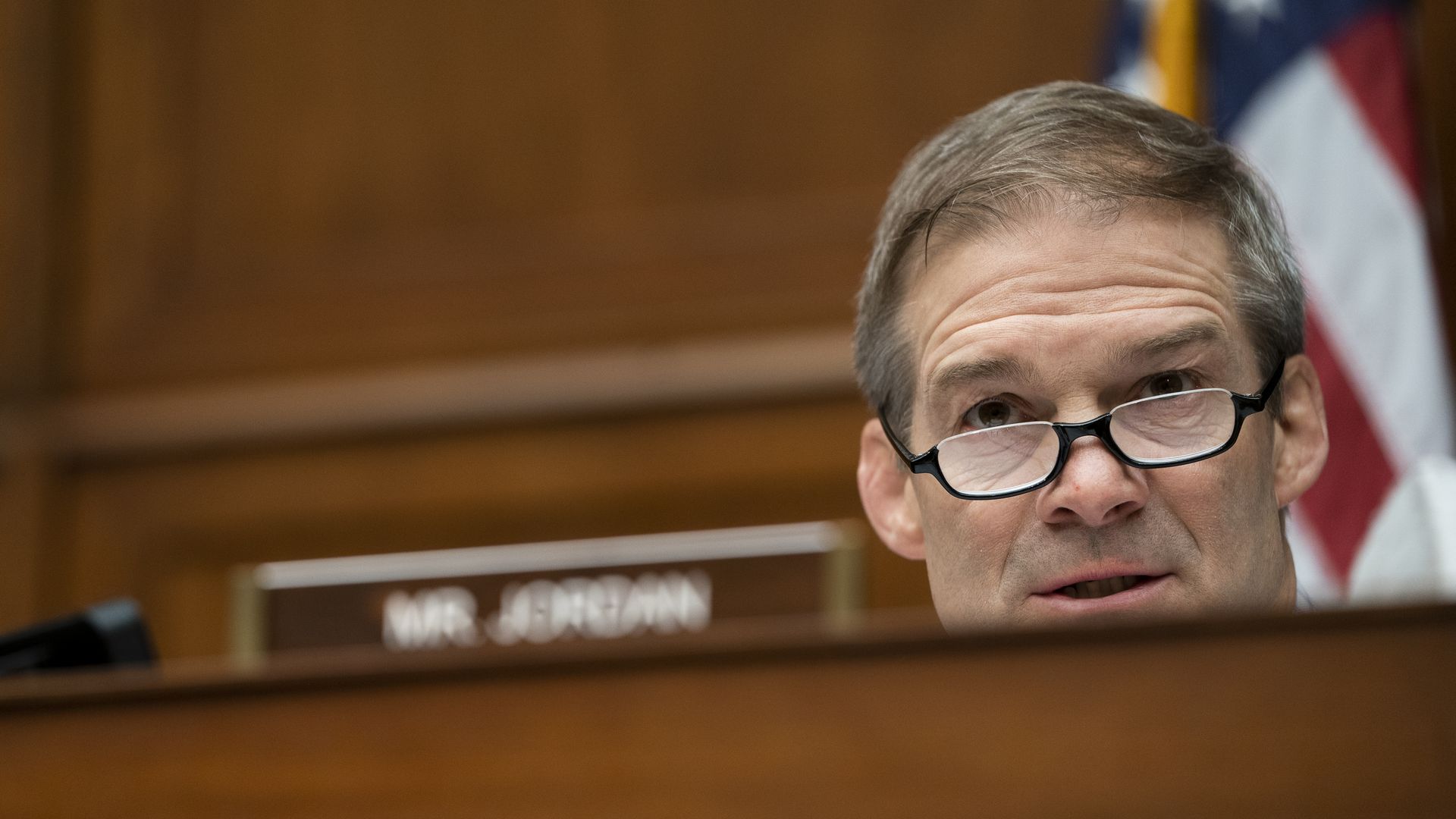 Ranking member Rep. Jim Jordan (R-OH) speaks during a congressional hearing