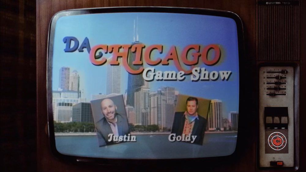 Illustration of an old TV with saying "Da Chicago Game Show" on it 