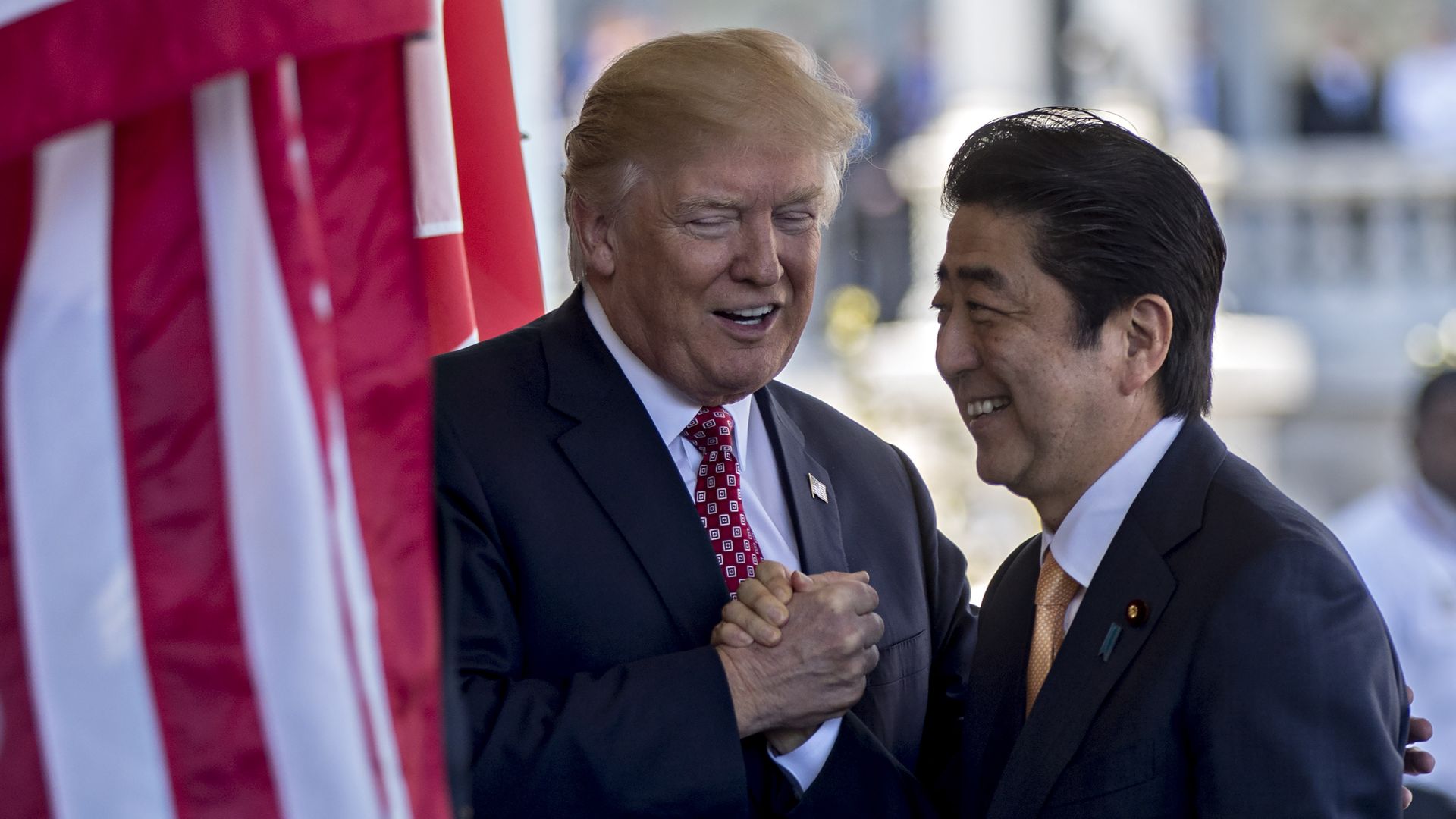 Picture of Trump and Shinzo Abe