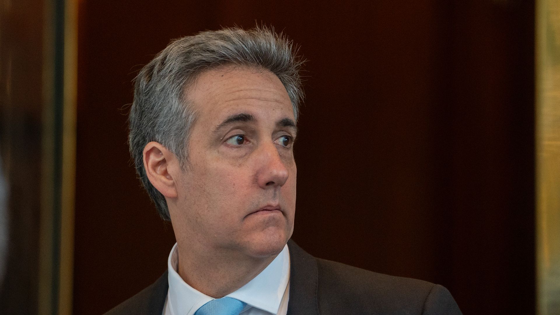Former Donald Trump attorney Michael Cohen departs from his home to attend his second day of testimony at Manhattan Criminal Court on May 14, 2024 in New York City.