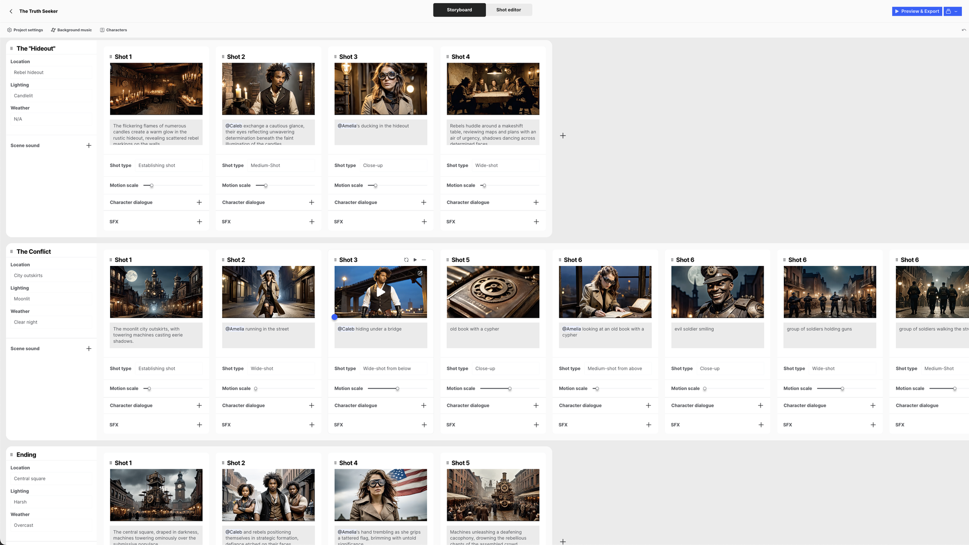 A screenshot from LTX Studio, a new AI video editing tool from Israel's Lightricks