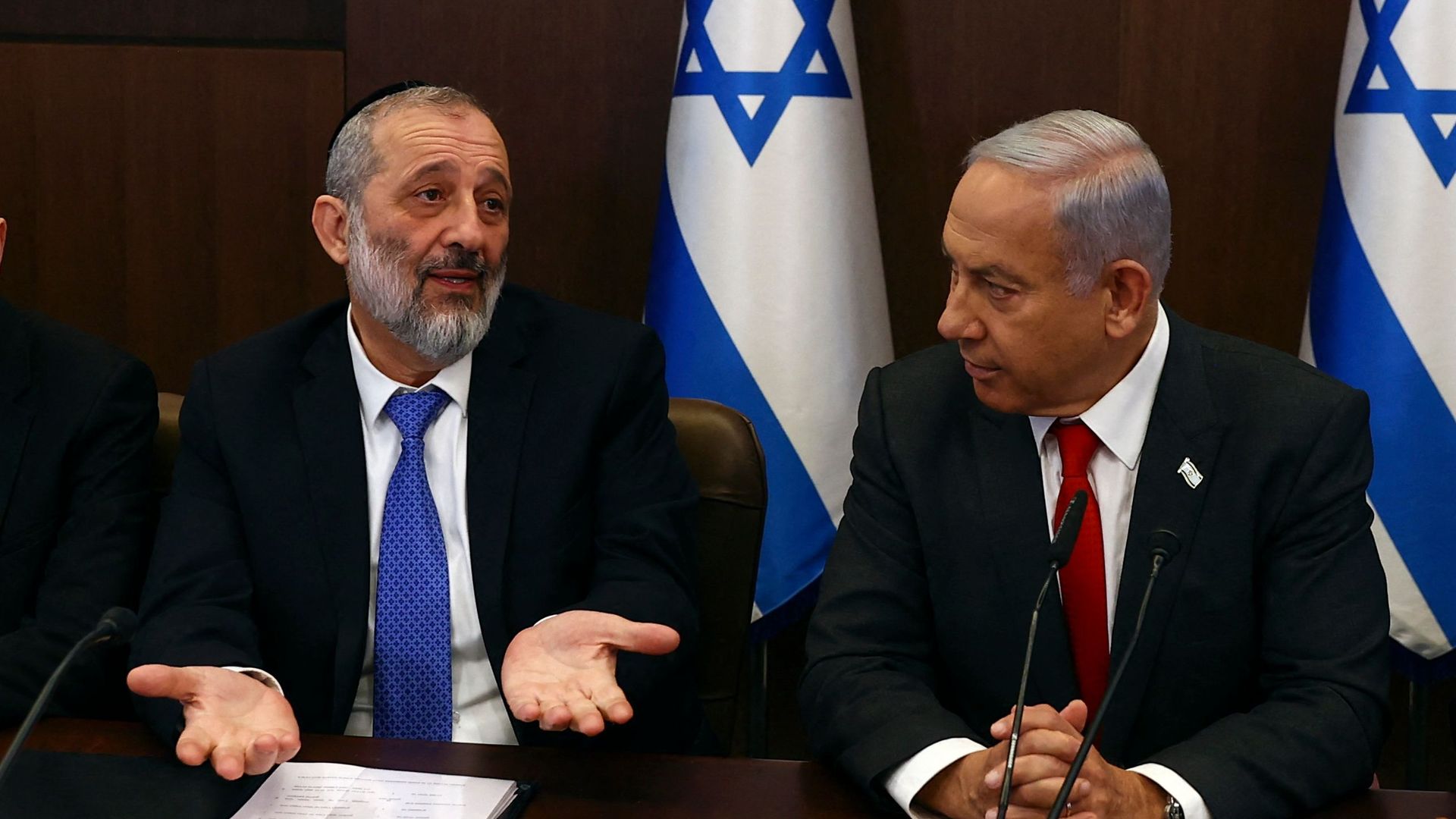 Aryeh Deri and Israeli Prime Minister Netanyahu