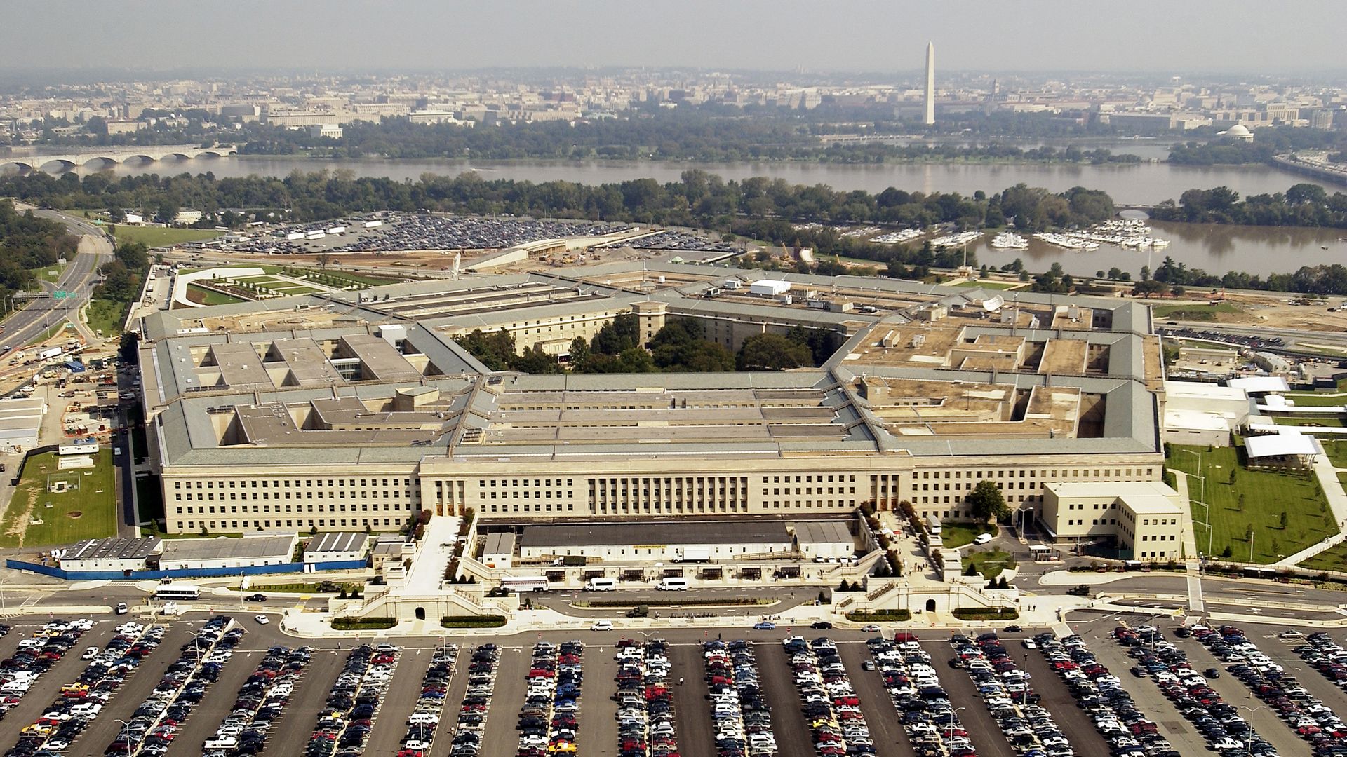 Aerial photo of the Pentagon in Arlington, Virgina on September 26, 2003.