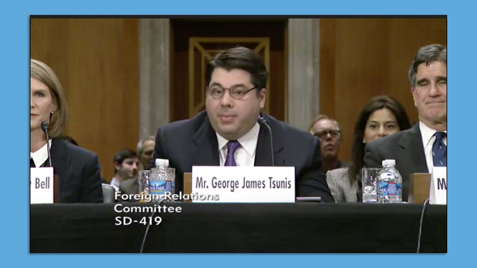 George Tsunis is seen in a screengrab from Senate.gov