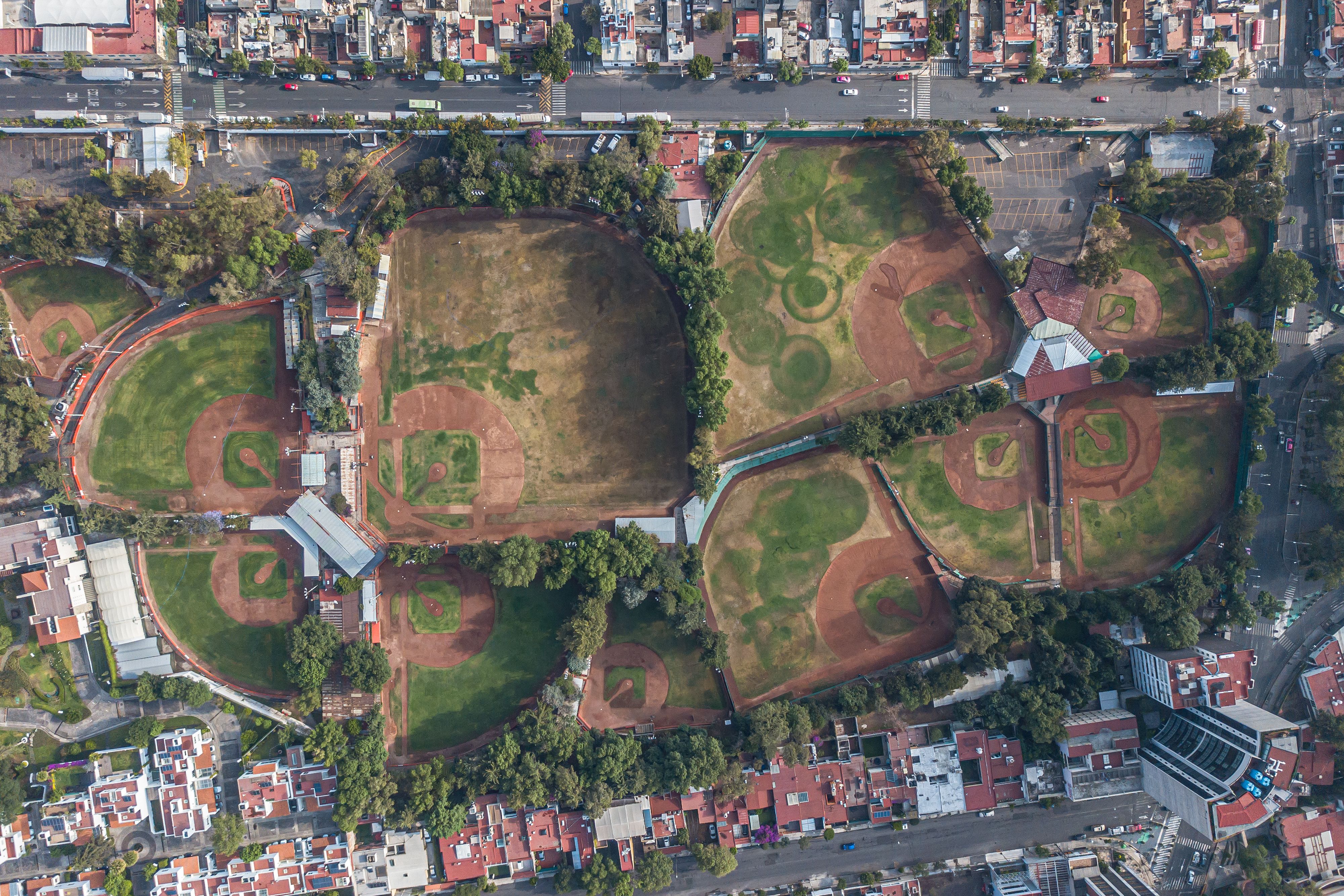 Empty baseball fields