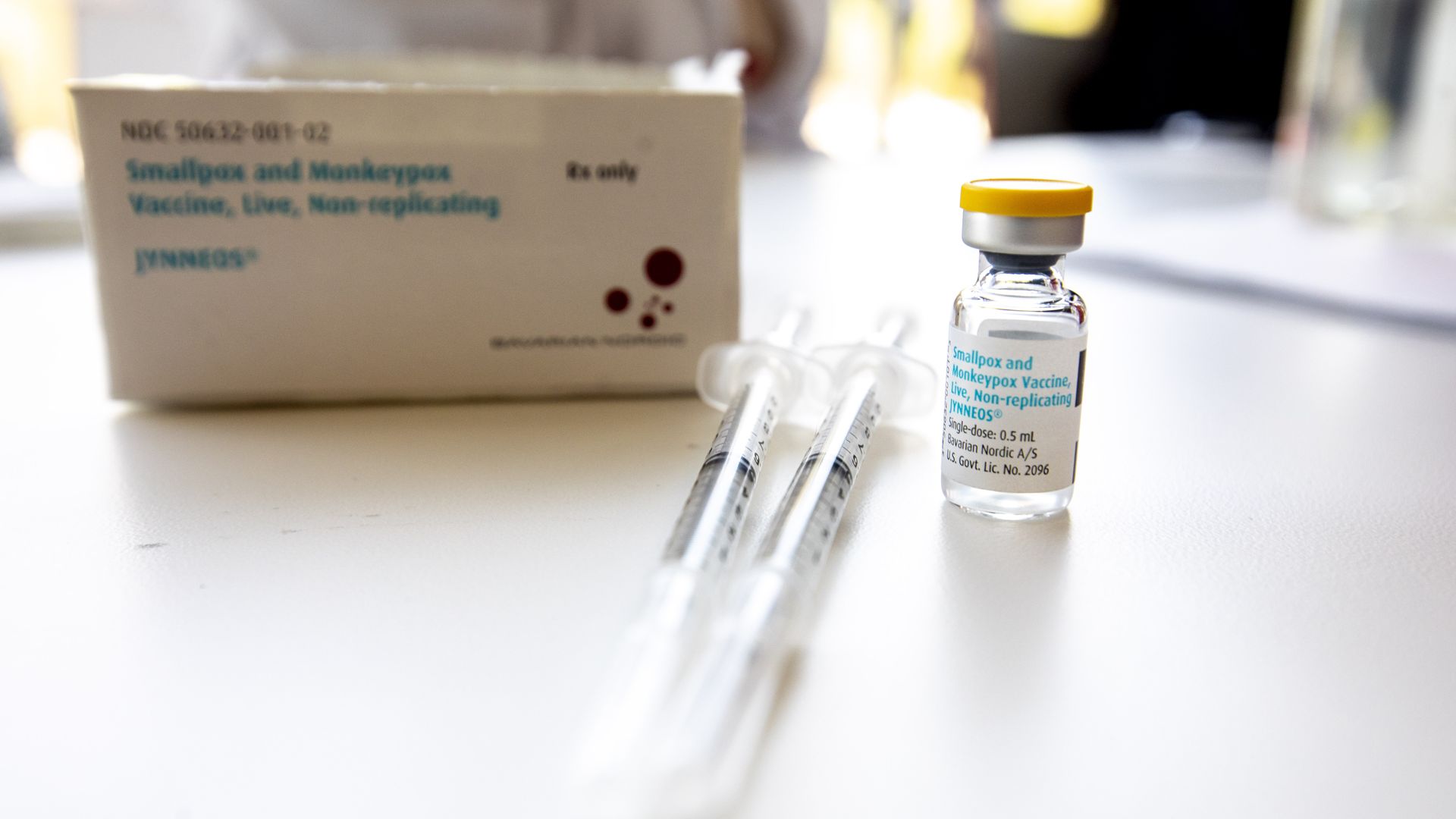 Photo of a monkeypox vaccine sitting on a table