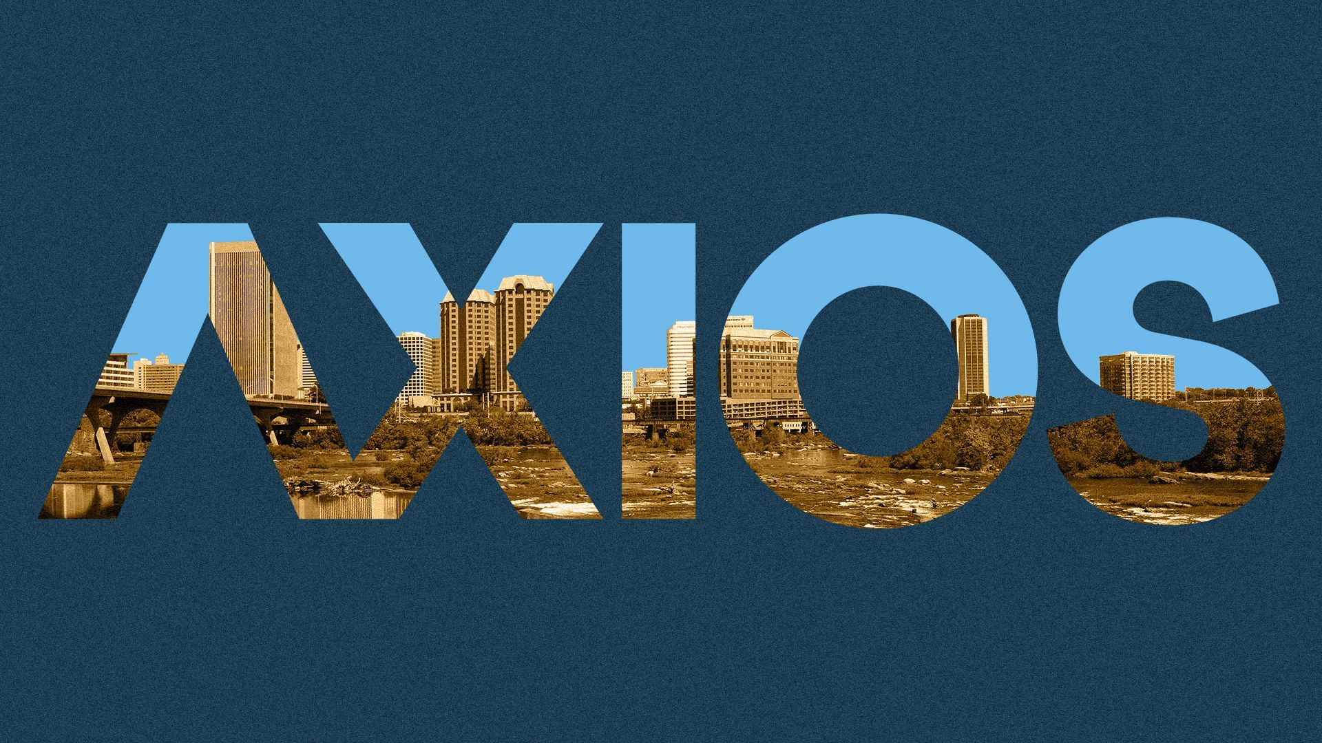 Illustration of the Richmond skyline with the Axios logo.