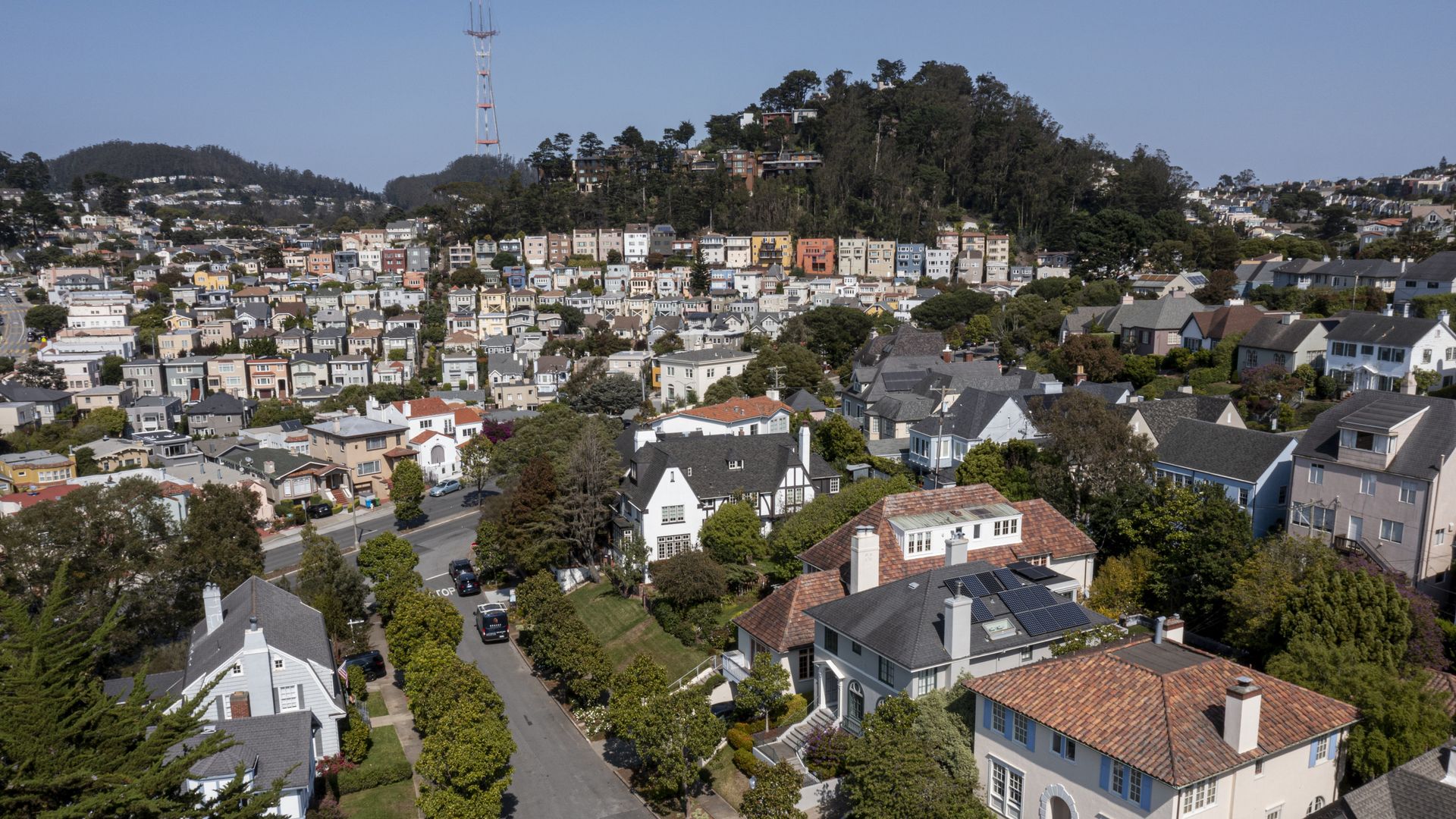 birds eye view of houses in san francisco