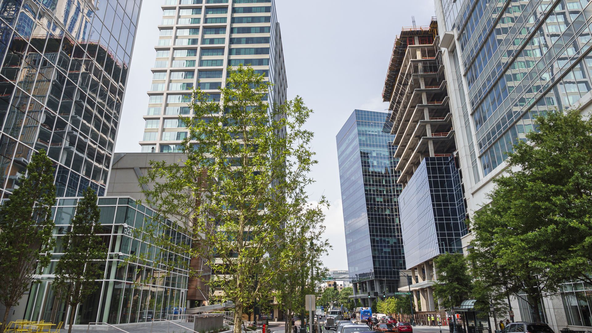 view of buildings from the street