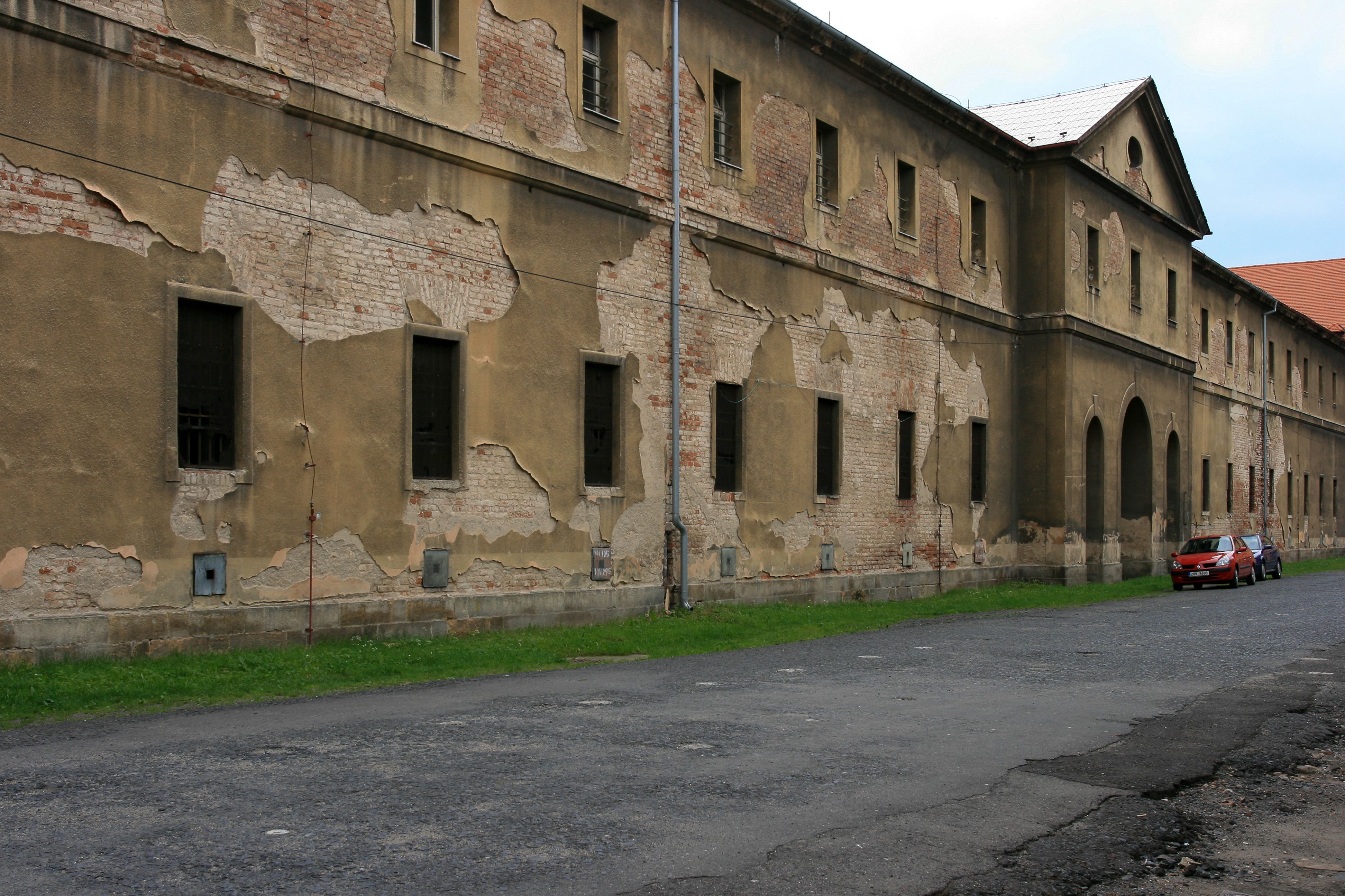 Derelict buildings at the former Jewish ghetto of Terezin, Czech Republic.