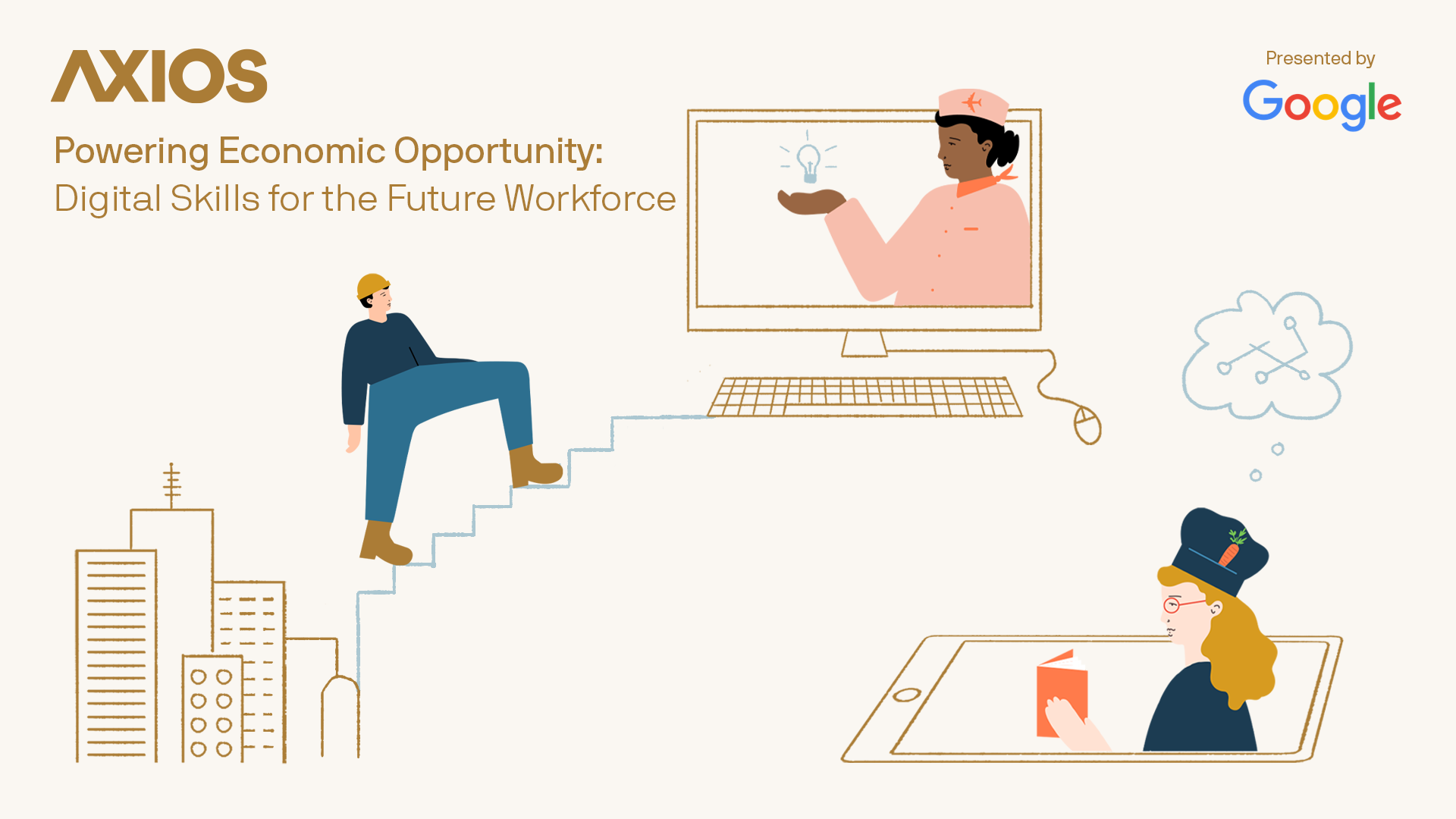 Art for Google's "Powering Economic Opportunity: Digital Skills for the Future Workforce" event.