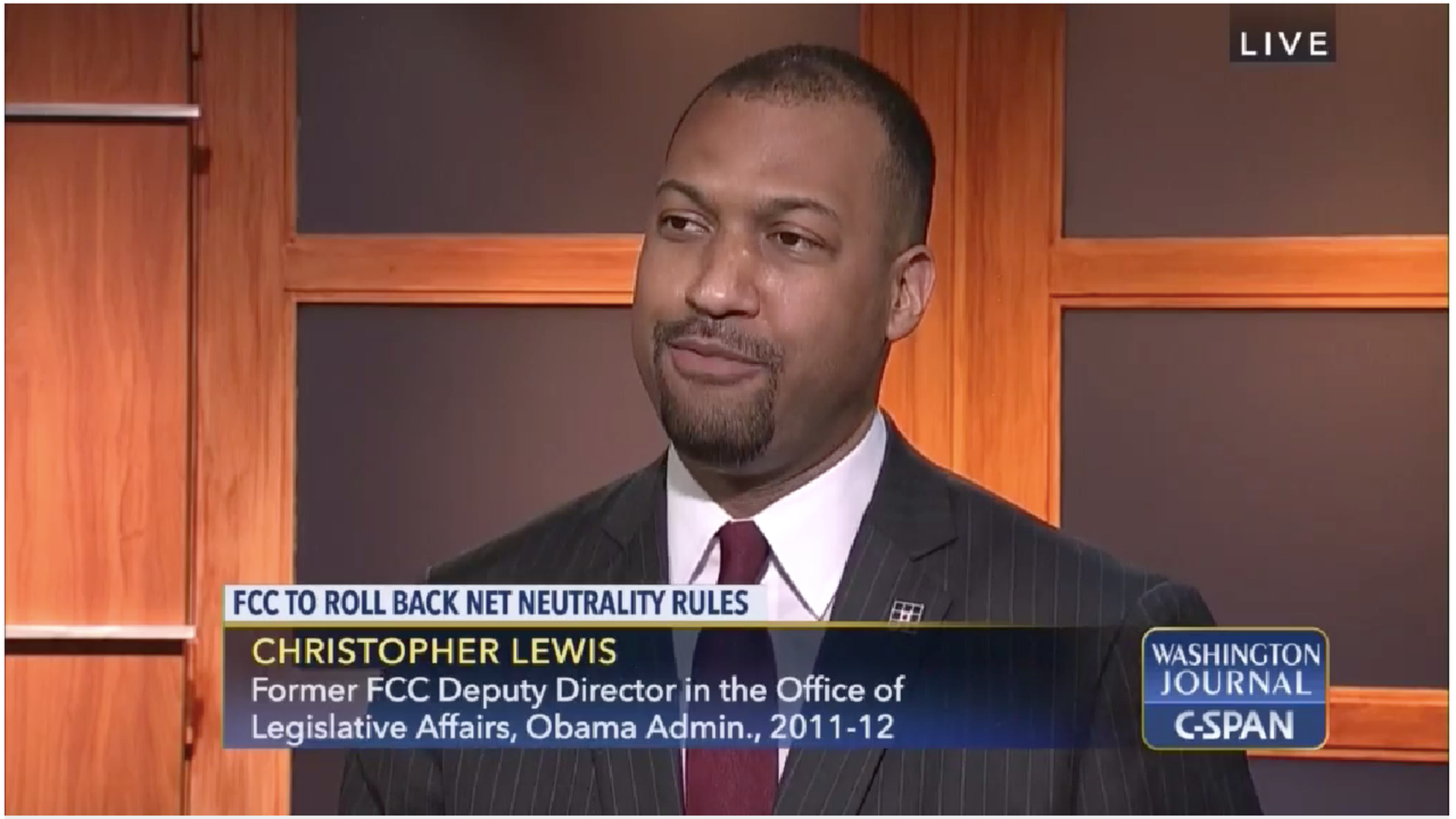 Public Knowledge's Chris Lewis appearing on C-Span