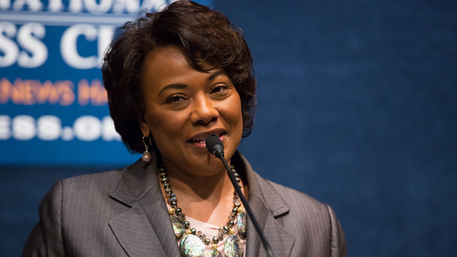Rev. Bernice King gives a speech at the National Press Club
