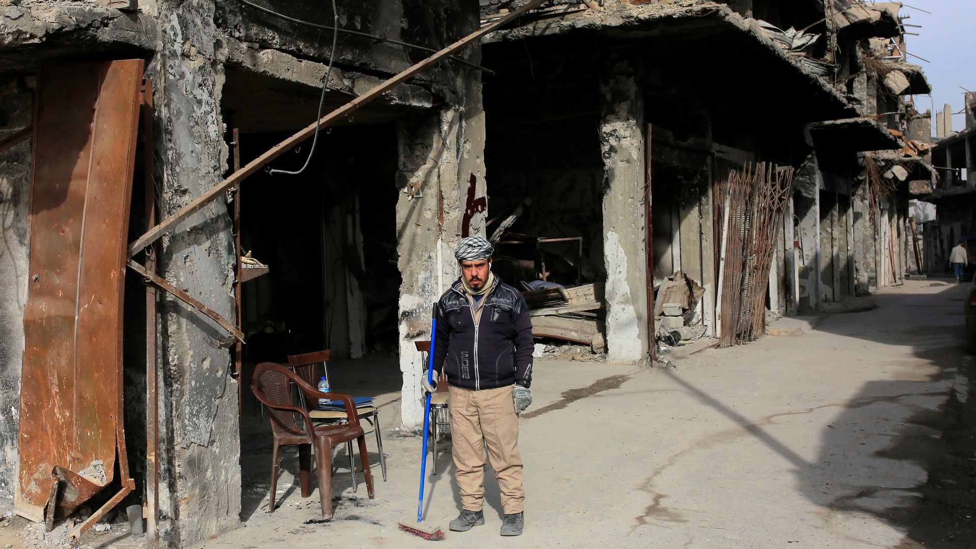 Reconstruction works continue in Mosul, Iraq.