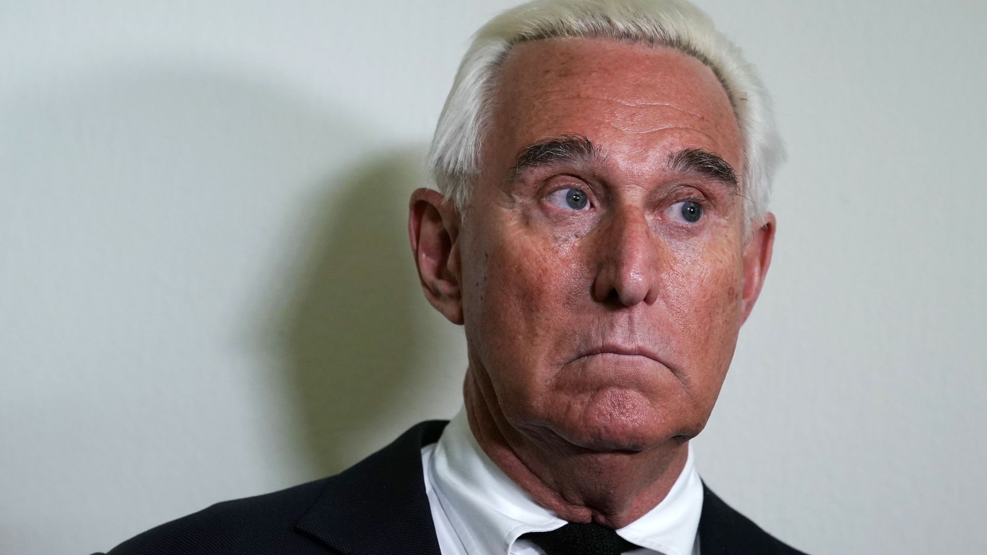 Roger Stone looking worried