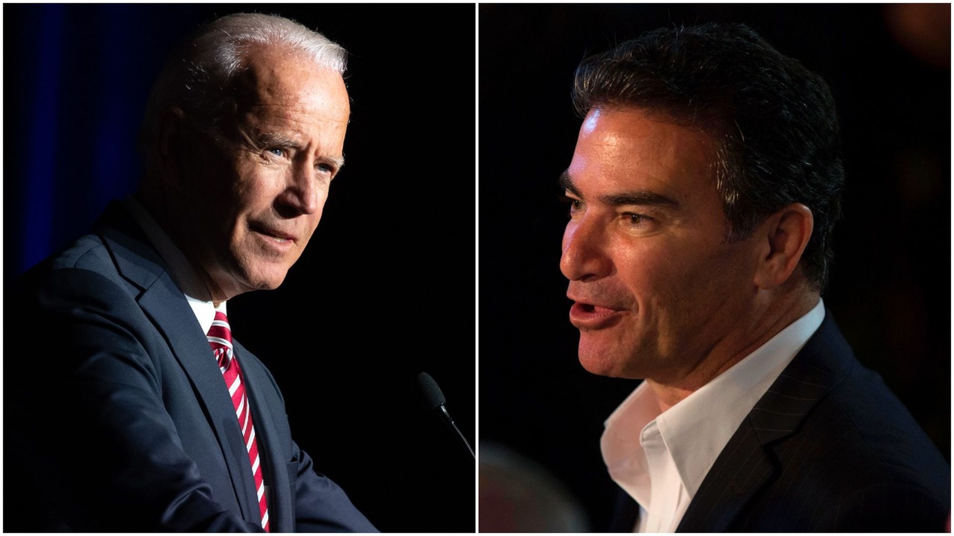 Biden and Cohen in a split screen.