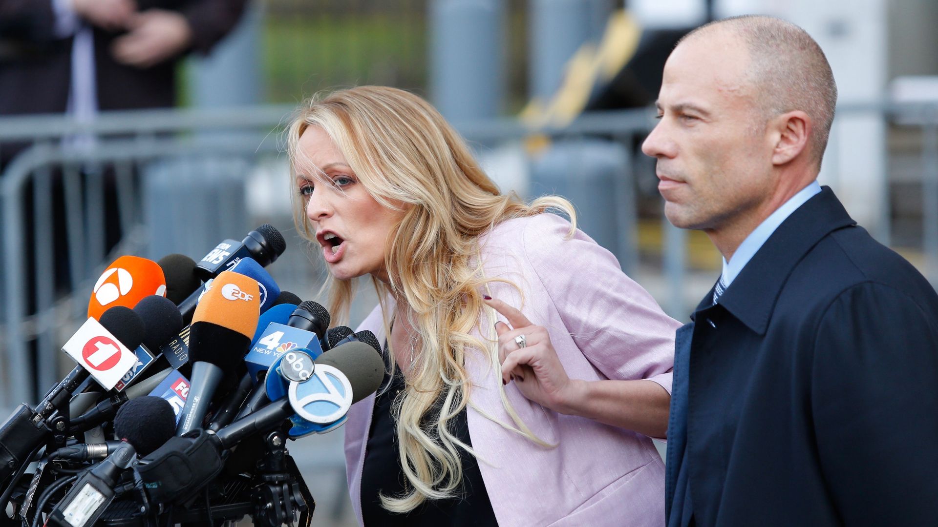 Adult-film actress Stephanie Clifford, also known as Stormy Daniels and awyer Michael Avenatti.