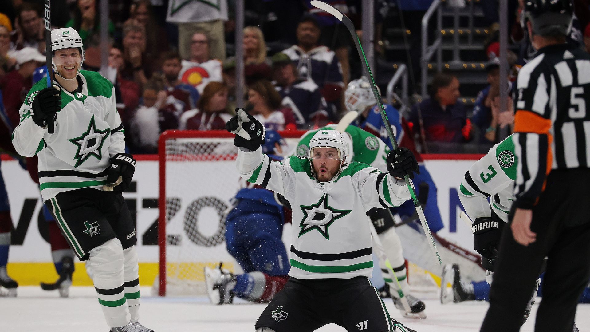 Dallas Stars Matt Duchene celebrates after the Stars beat the Colorado Avalanche in the western conference semifinals