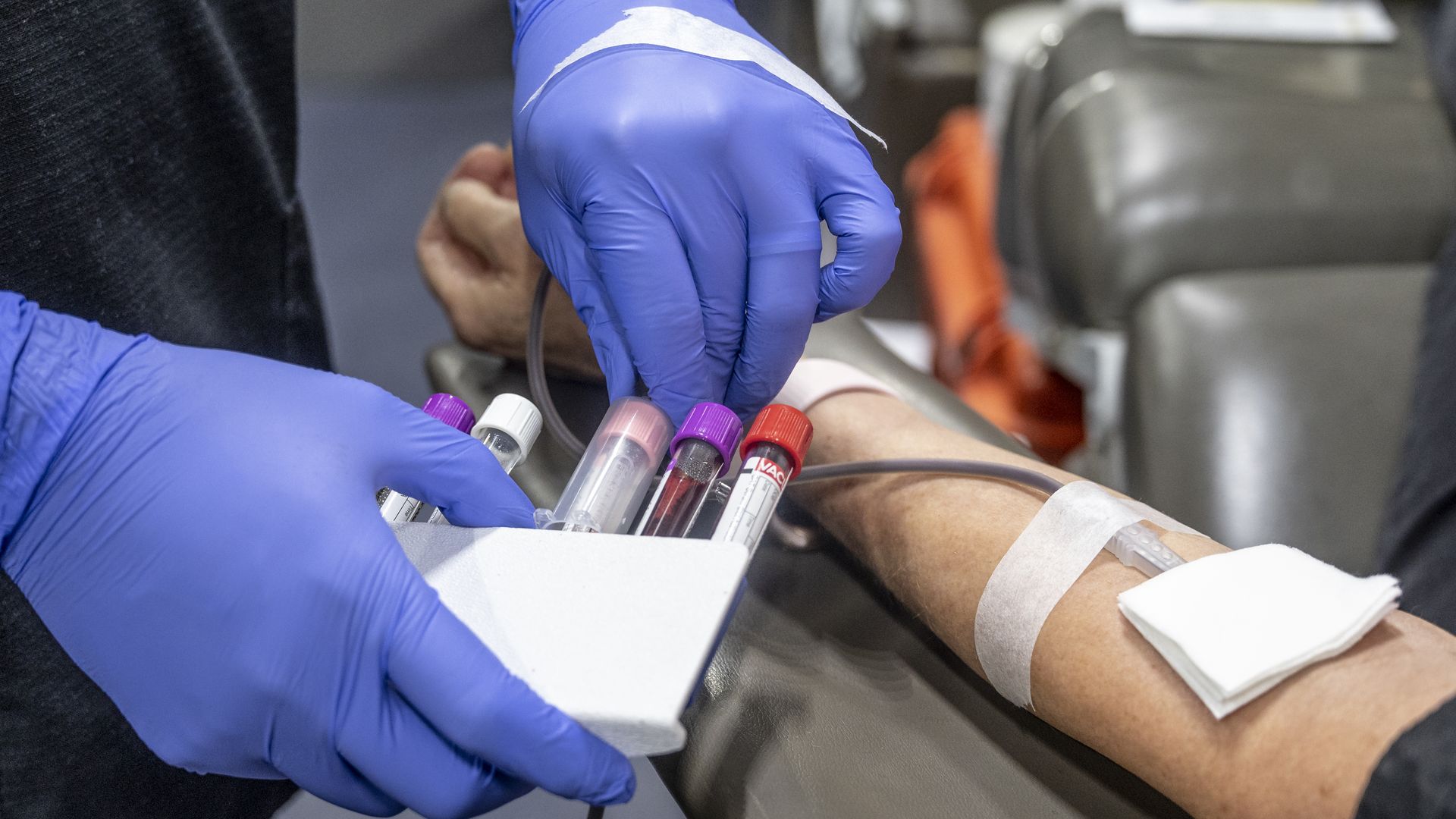 Someone donates blood