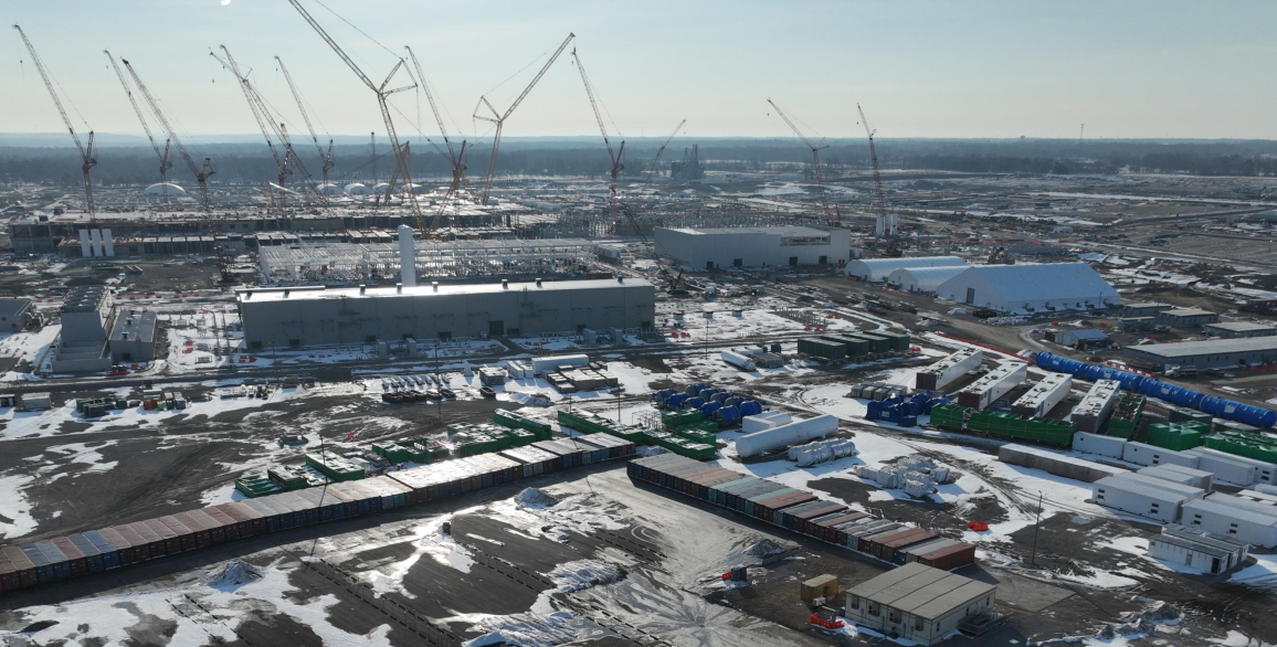 An overhead shot of Intel's Ohio project
