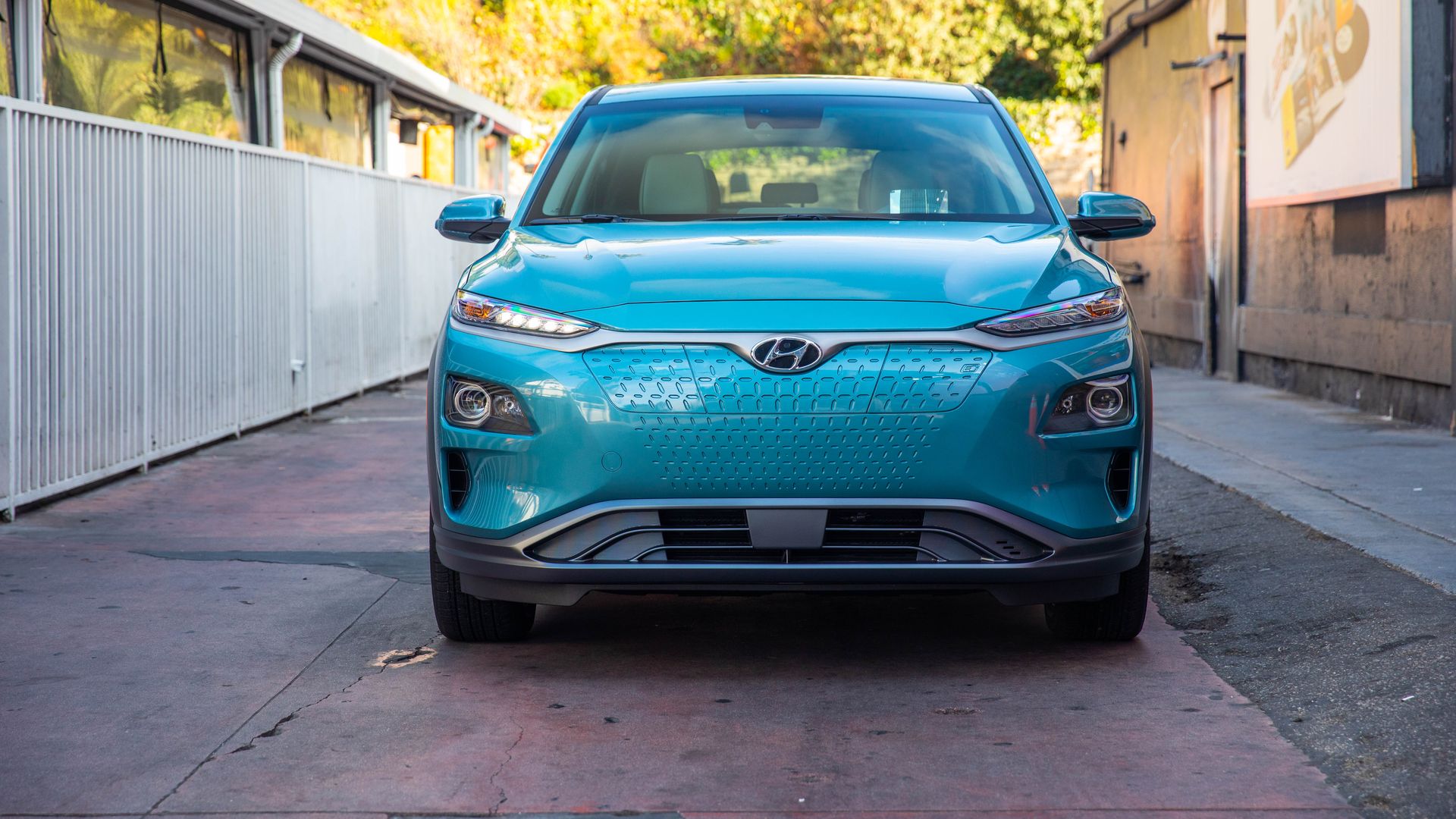 Image of the front end of Hyundai Kona Electric vehicle