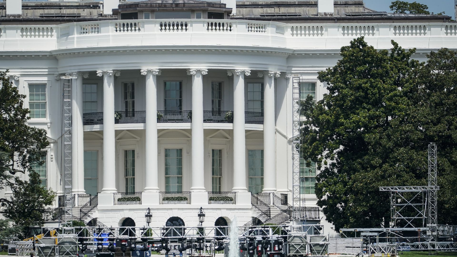 Stage being constructed at White house