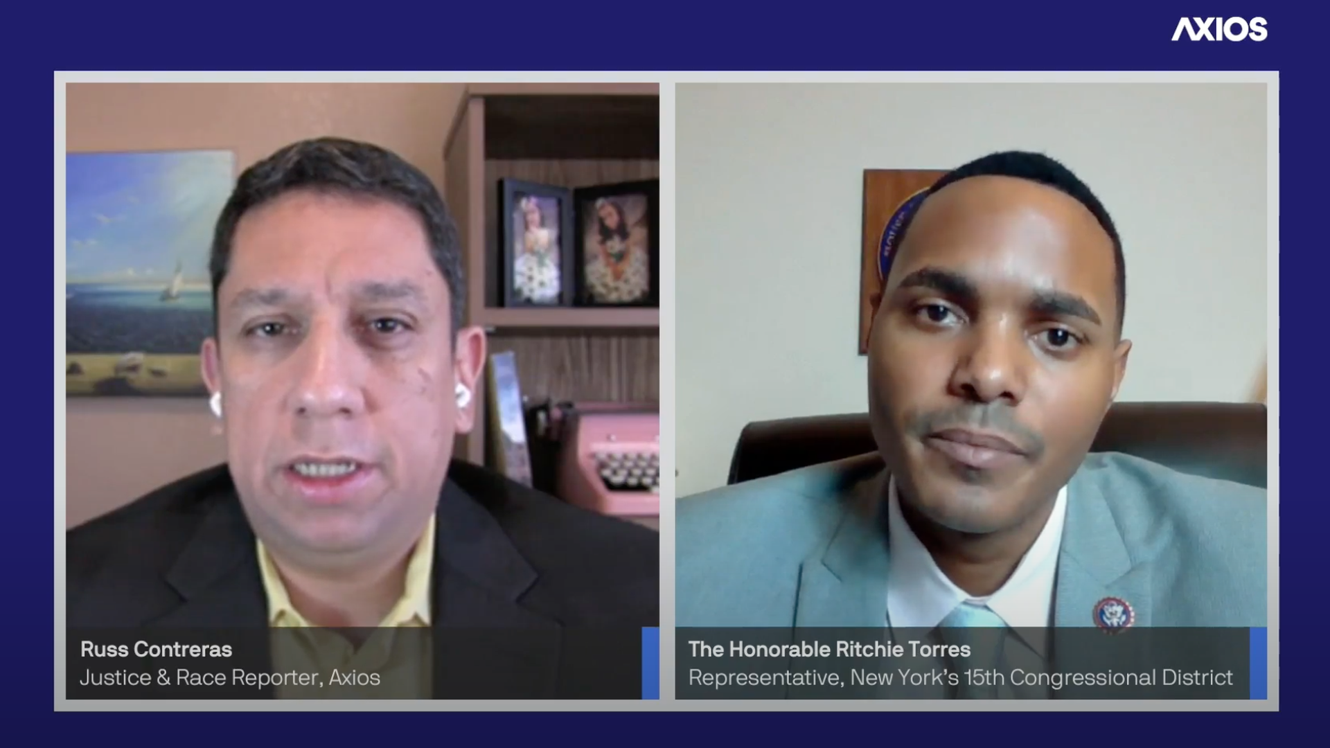 Axios reporter Russ Contreras in conversation with Rep. Ritchie Torres.