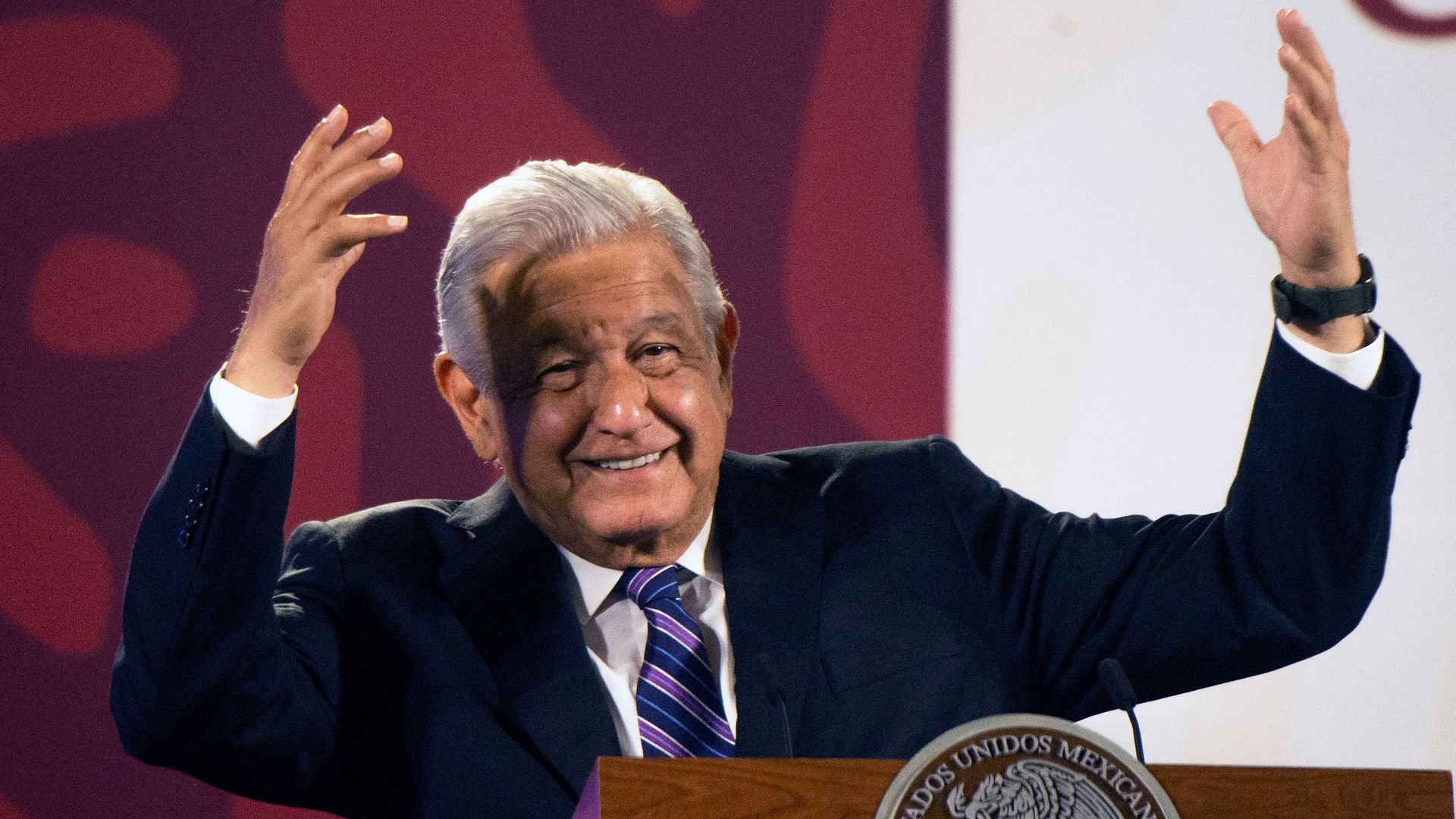 Mexico's President Andres Manuel Lopez Obrador speaks during his daily morning press conference in Mexico City on April 11, 2022.