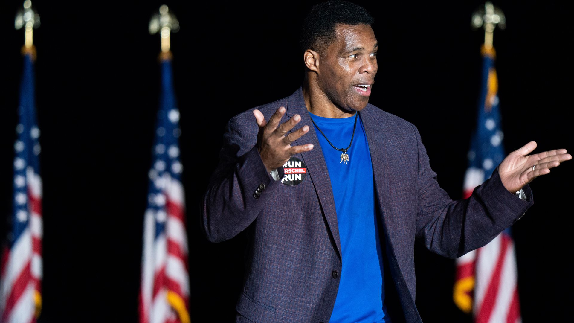 Herschel Walker addresses a crowd