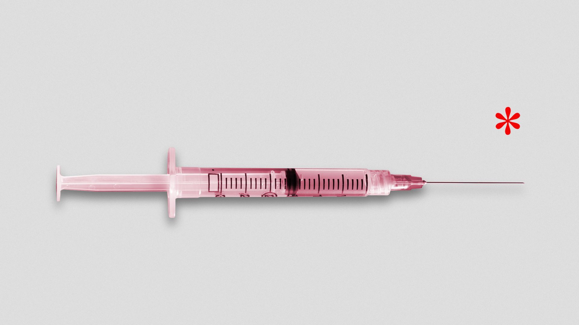 Illustration of a syringe with an asterisk