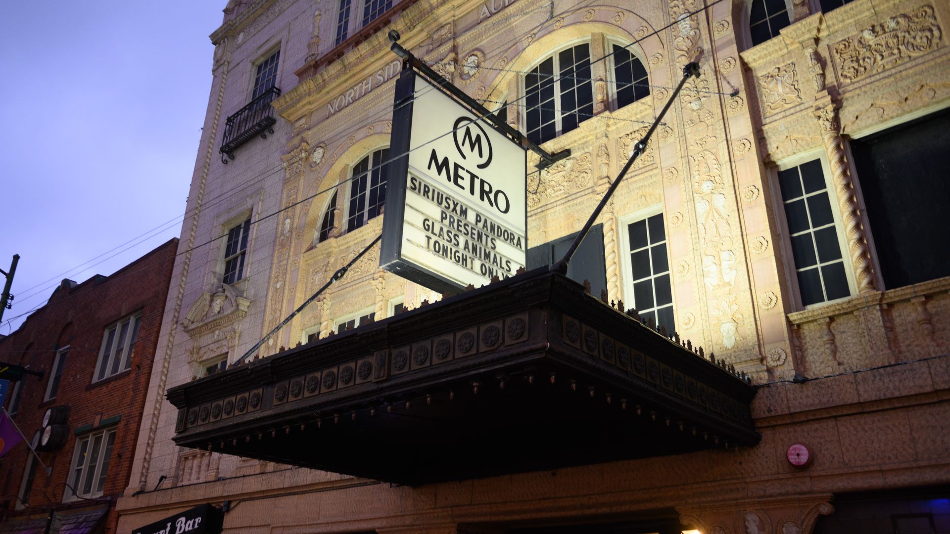 A photo of a sign at a nightclub.