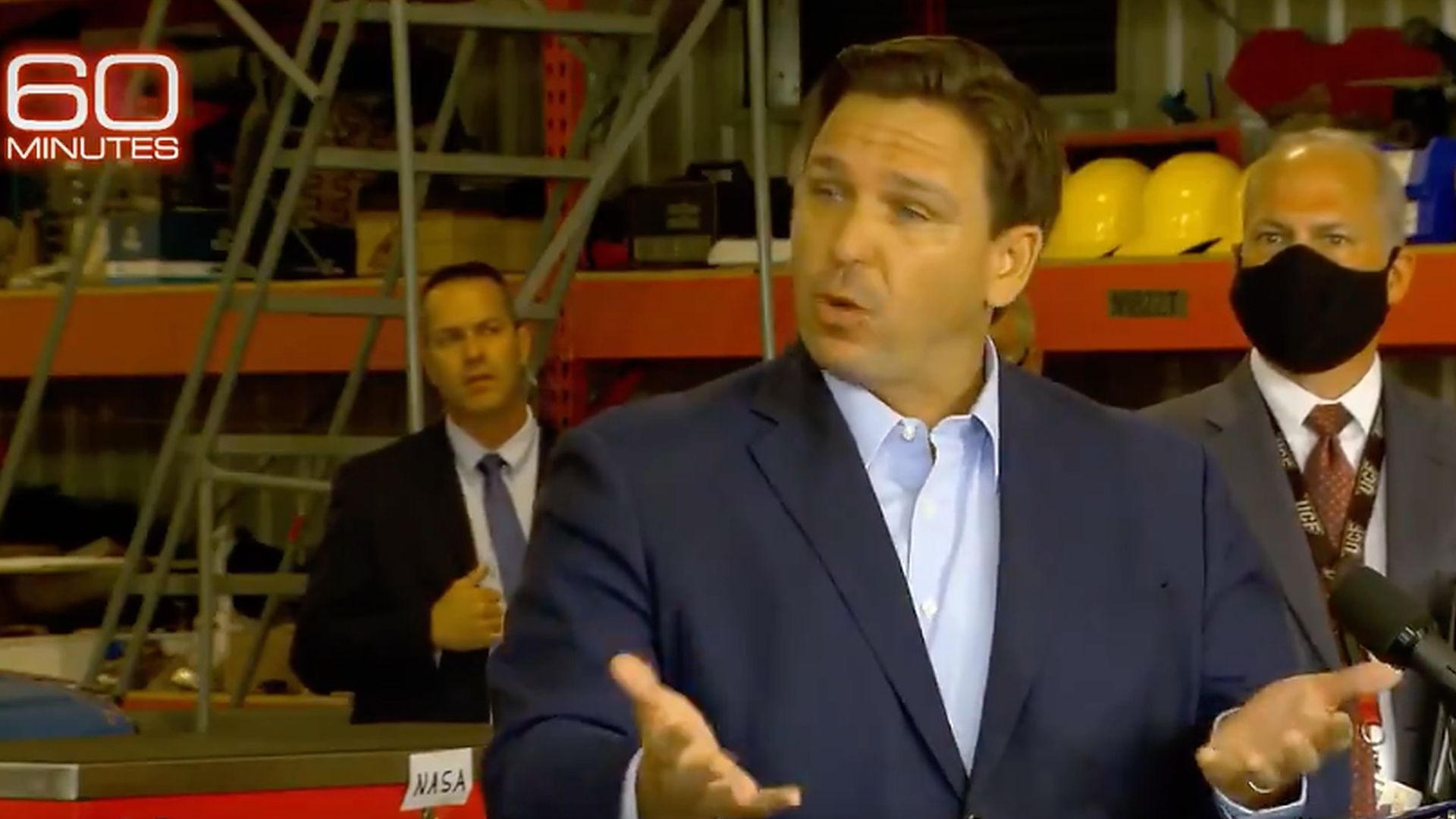 A screenshot from "60 Minutes" of Florida Gov. Ron DeSantis.