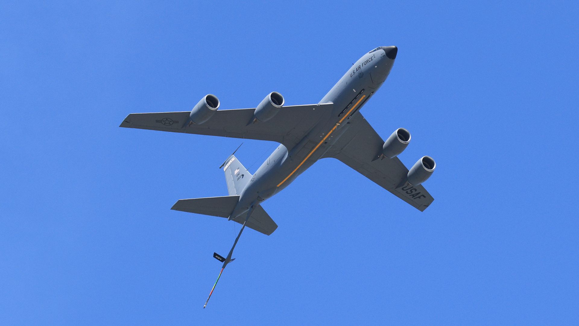A KC-135 refueling aircraft used by the U.S. military.