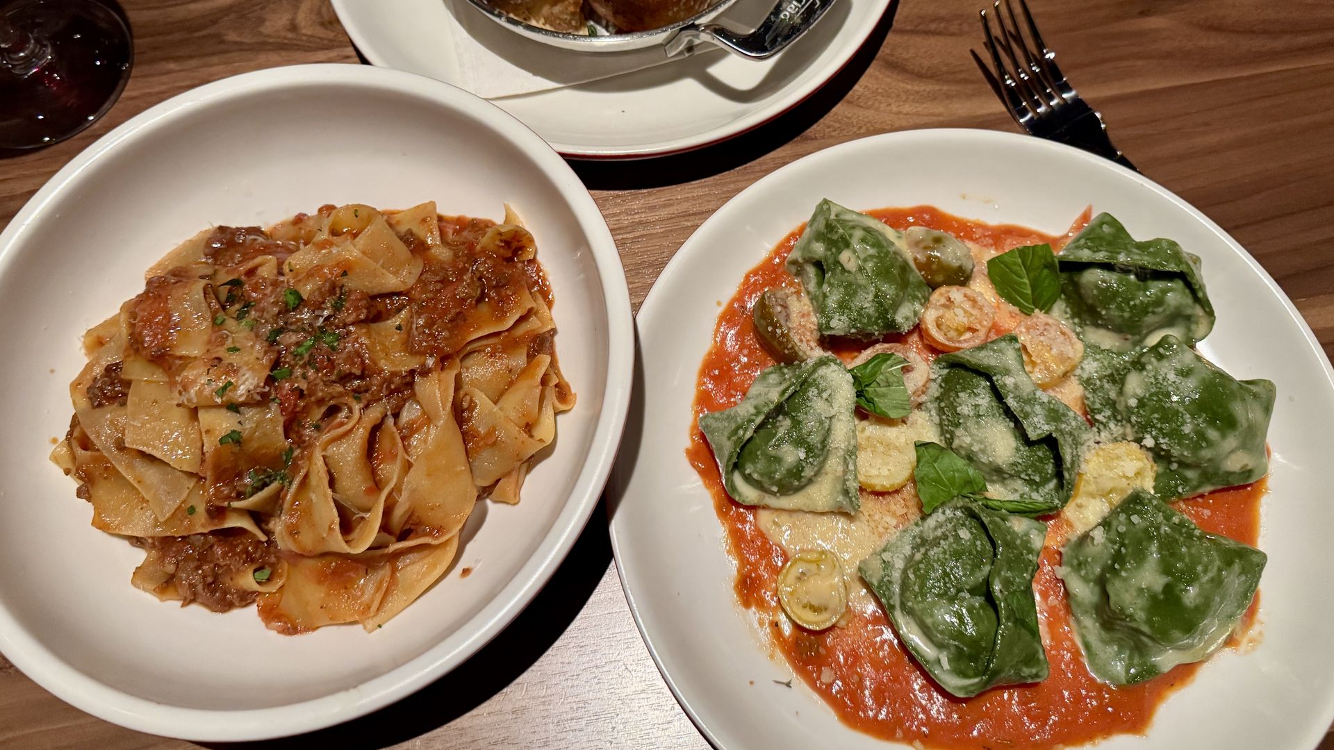 two pasta dishes