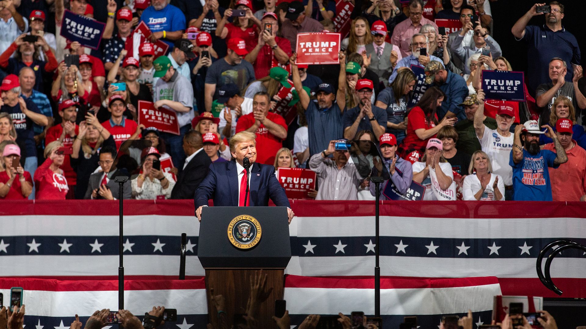Donald Trump at a rally in Phoenix in February.