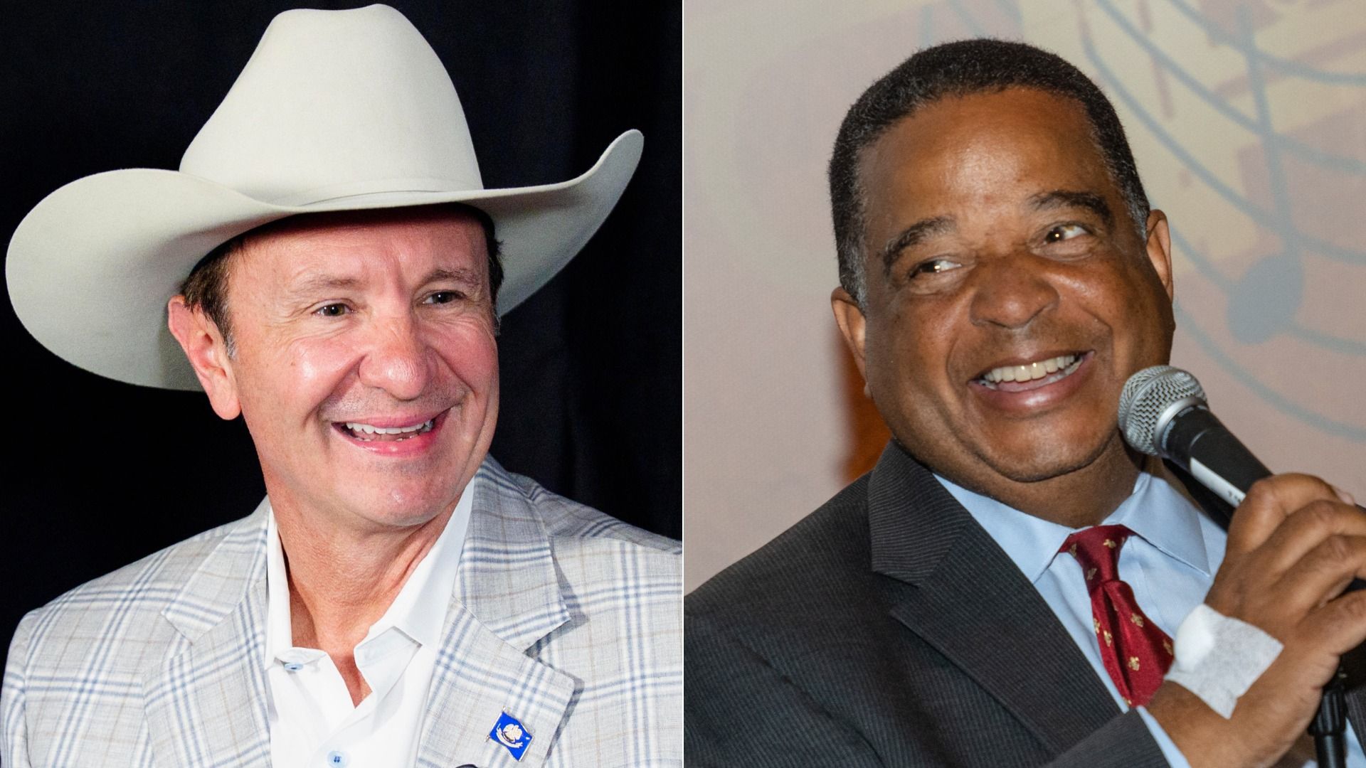 Image shows headshots of Jeff Landry and Councilmember Eugene Green.