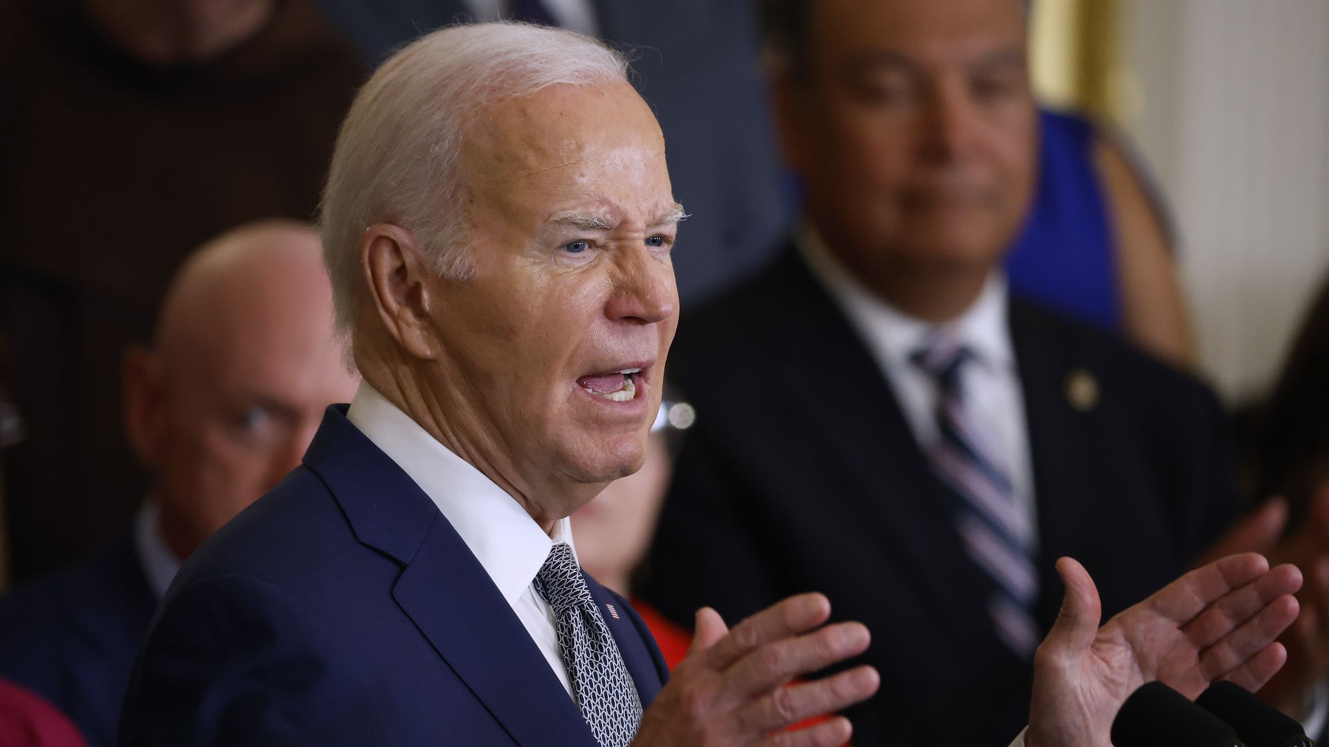 President Joe Biden speaks at an event marking the 12th anniversary of the Deferred Action for Childhood Arrivals (DACA) program 