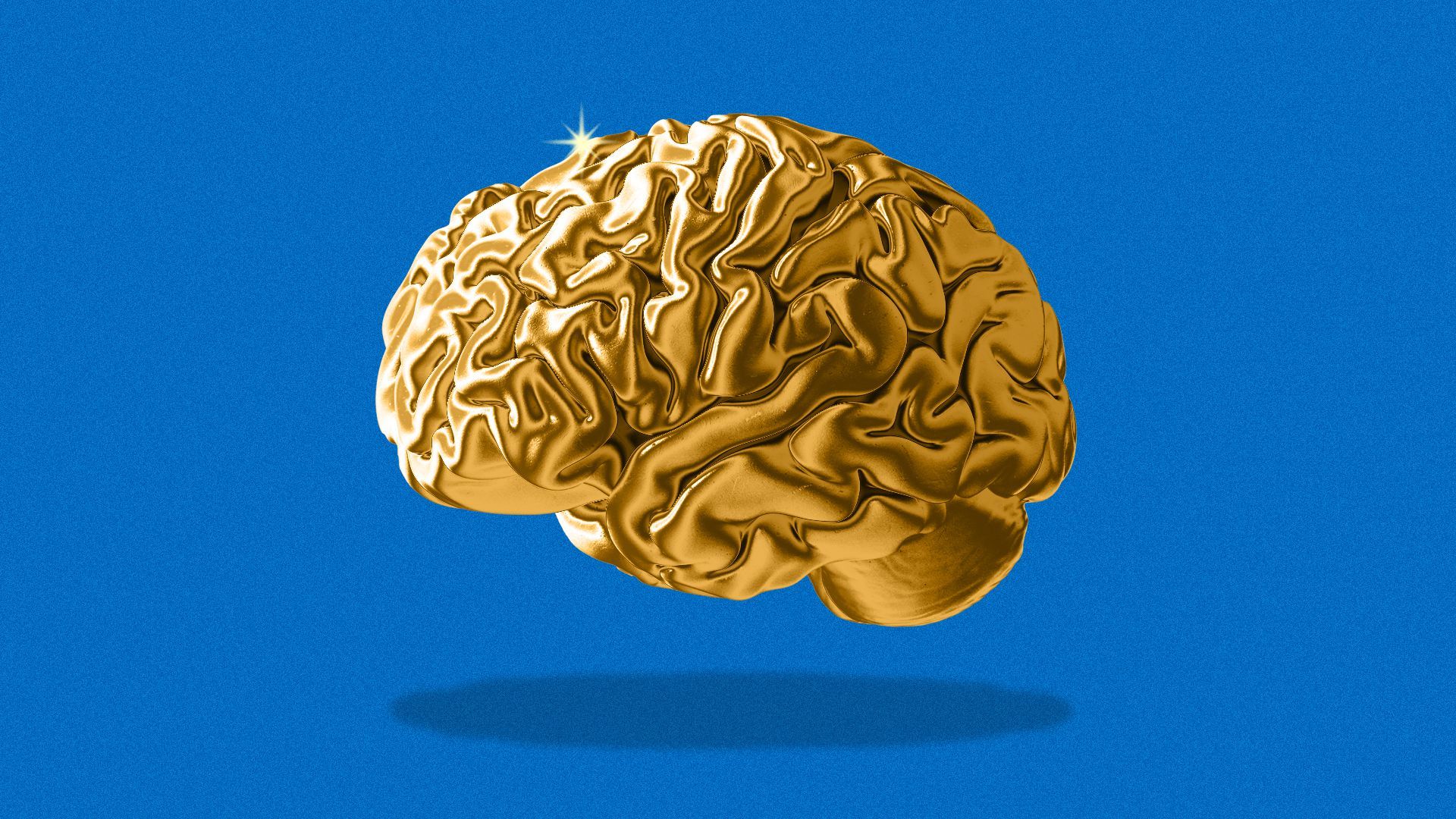 Illustration of a gold-plated brain.